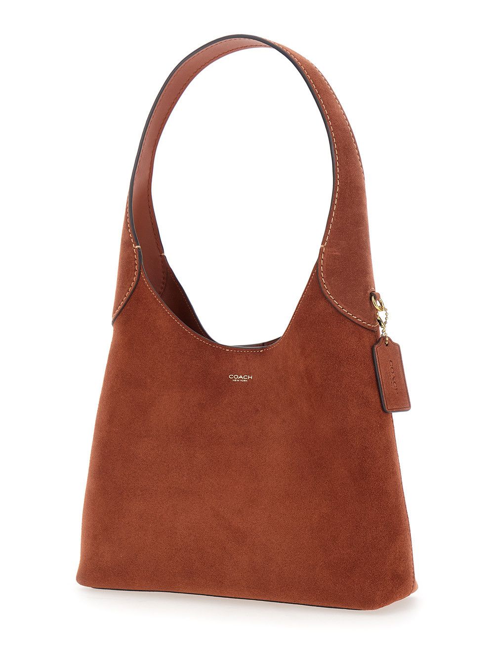 Coach Shoulder Bag 'SUEDE BROOKLYN SHOULDER BAG 28' with Brown Leather Details for Women Size ONE SIZE - 2 Thumbnail