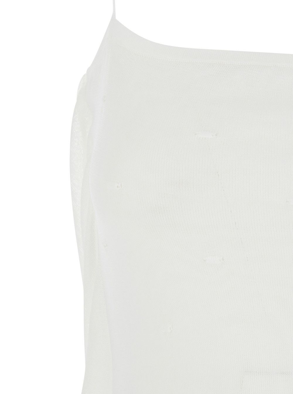 Jacquemus White Dress with Straight Neckline in Tech Fabric Woman Size S / US 4 / IT 40 - 3 Thumbnail