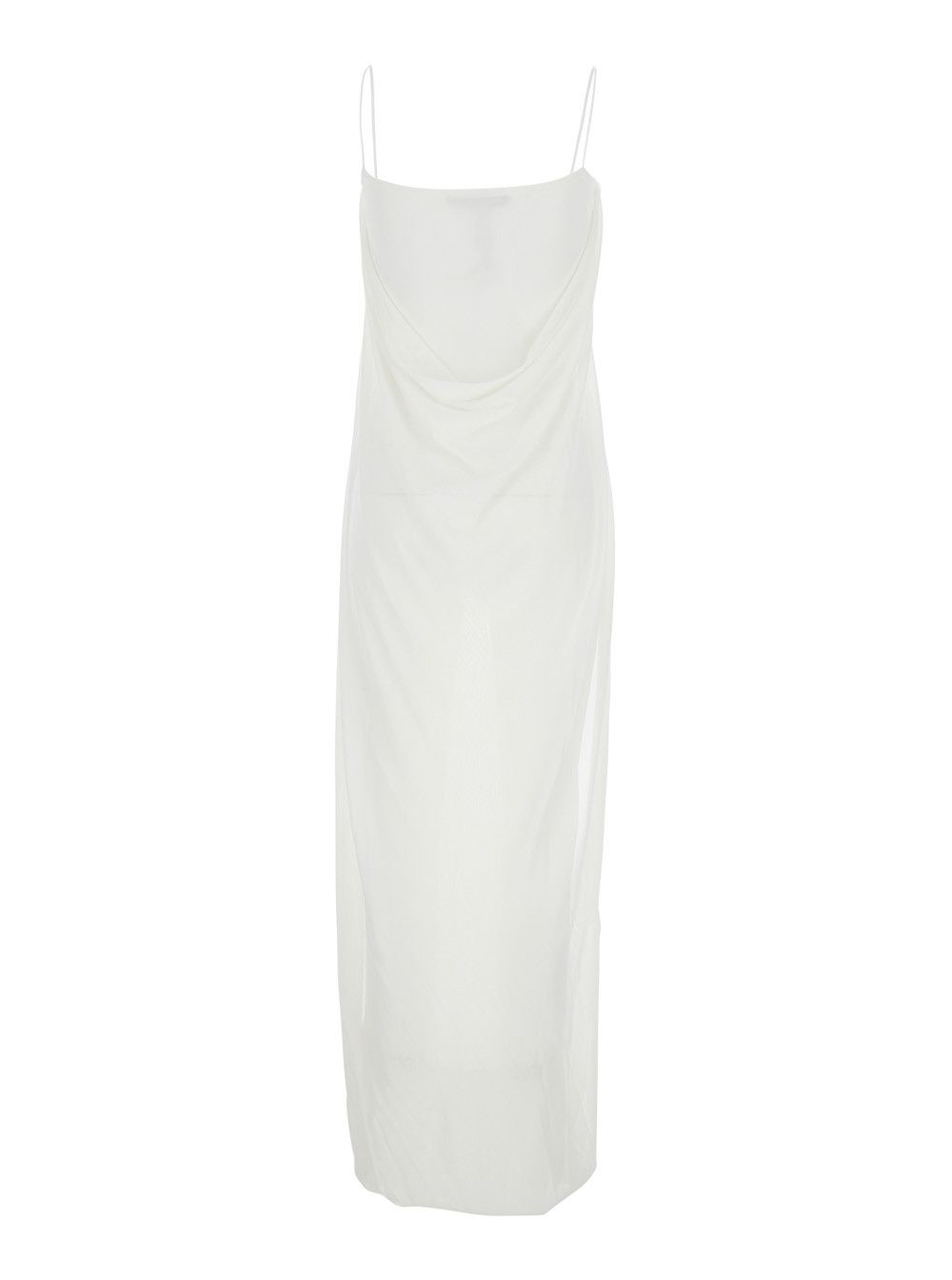 Jacquemus White Dress with Straight Neckline in Tech Fabric Woman Size M / US 6-8 / IT 42-44 - 2 Thumbnail