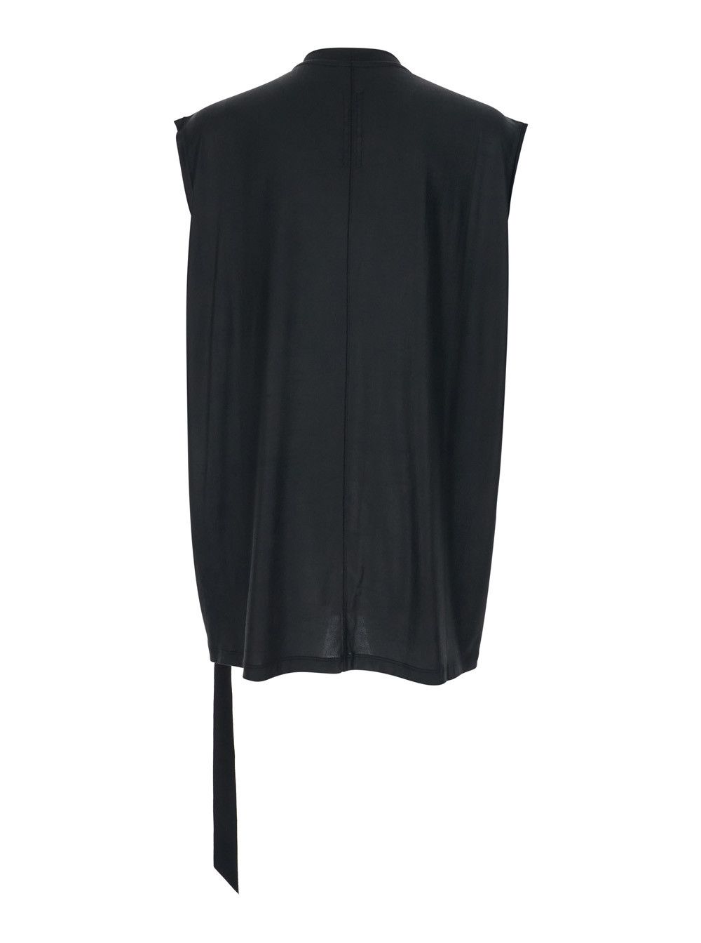Rick Owens Drkshdw Black Crew Neck T-shirt with Raised Collar in Tech Fabric for Men Size US M / EU 48-50 / 2 - 2 Thumbnail