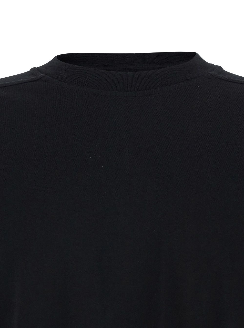 Rick Owens Drkshdw Black Cotton Crew Neck T-shirt with Raised Collar Size US M / EU 48-50 / 2 - 3 Thumbnail