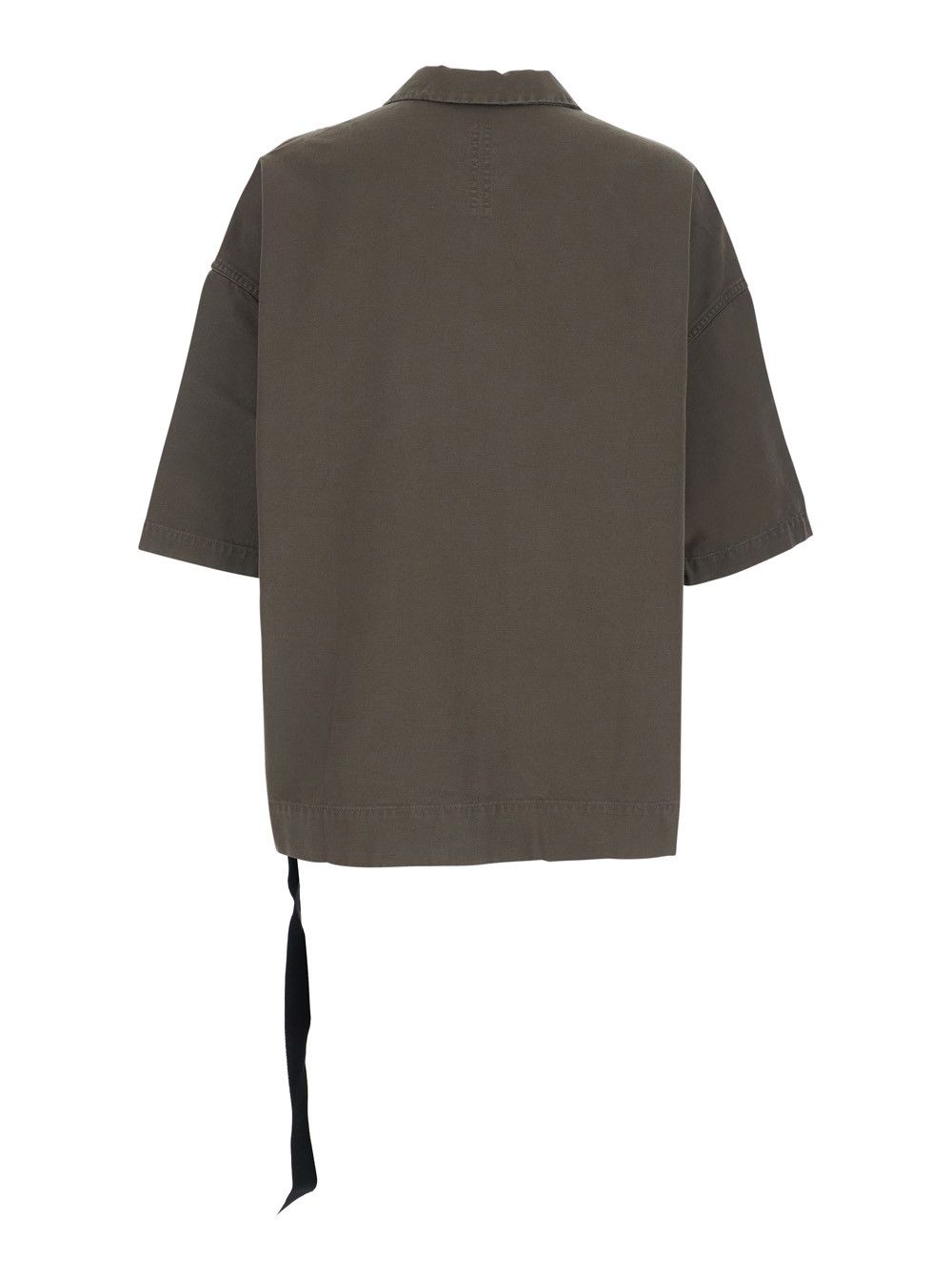 Rick Owens Drkshdw Men's 'Magnum Tommy' Short Sleeve Button-Up Shirt in Grey Cotton Size US L / EU 52-54 / 3 - 2 Thumbnail