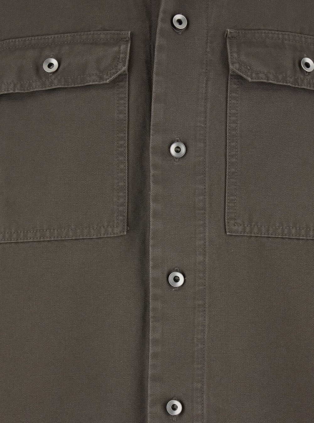 Rick Owens Drkshdw Men's 'Magnum Tommy' Short Sleeve Button-Up Shirt in Grey Cotton Size US S / EU 44-46 / 1 - 3 Thumbnail