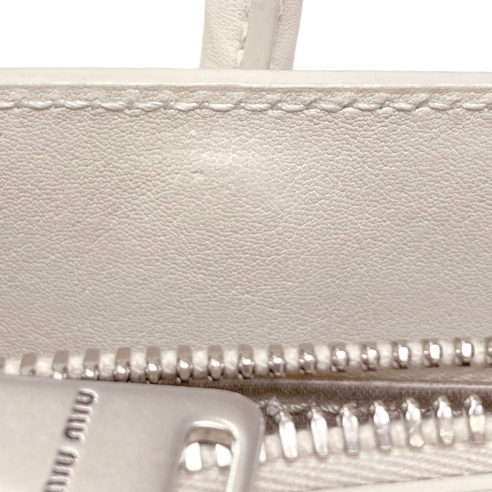 Miu Miu Miu Miu Miu Studded 2-Way Handbag, Calfskin, Women's Size ONE SIZE - 11 Thumbnail