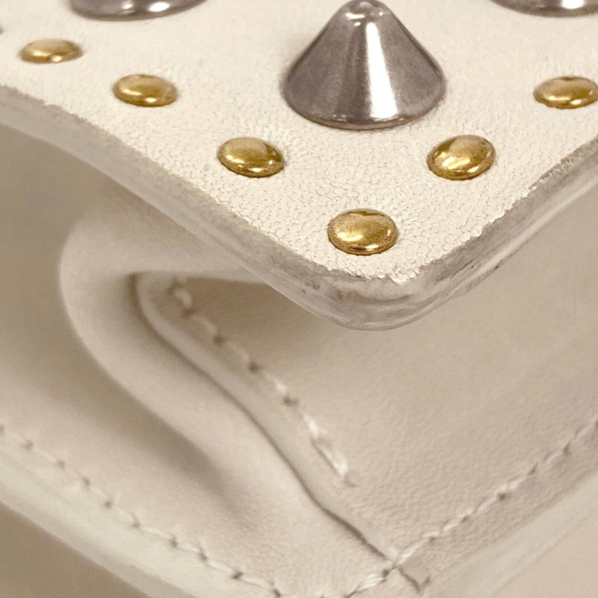 Miu Miu Miu Miu Miu Studded 2-Way Handbag, Calfskin, Women's Size ONE SIZE - 24 Thumbnail