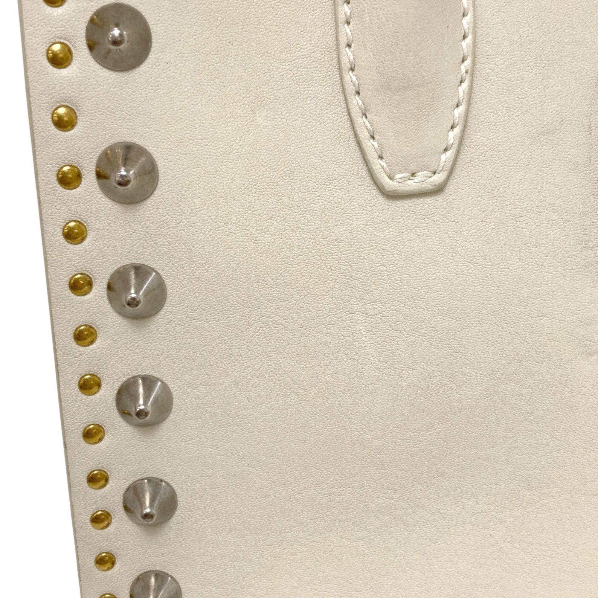 Miu Miu Miu Miu Miu Studded 2-Way Handbag, Calfskin, Women's Size ONE SIZE - 12 Thumbnail