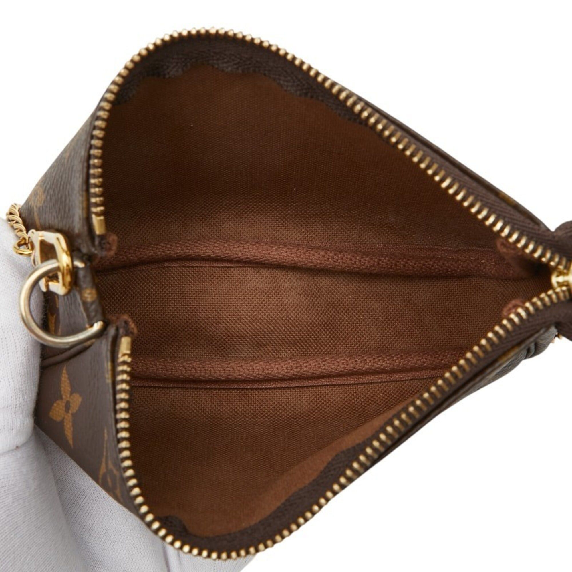 Louis Vuitton Louis Vuitton Monogram Mini Pochette Accessoires Accessory Pouch Handbag M58009 Brown Leather Women's LOUIS VUITTON Size ONE SIZE - 6 Thumbnail