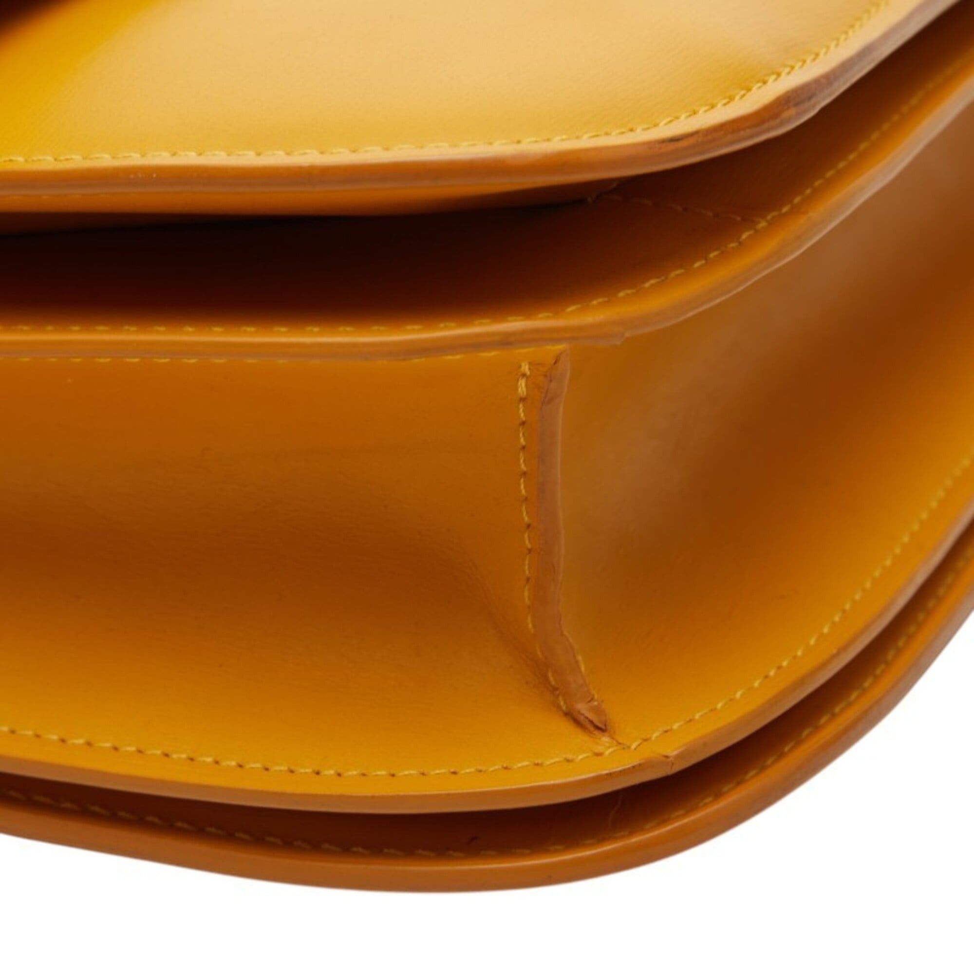 Celine Celine Classic Box Medium Shoulder Bag, Yellow Leather, Women's CELINE Size ONE SIZE - 5 Thumbnail