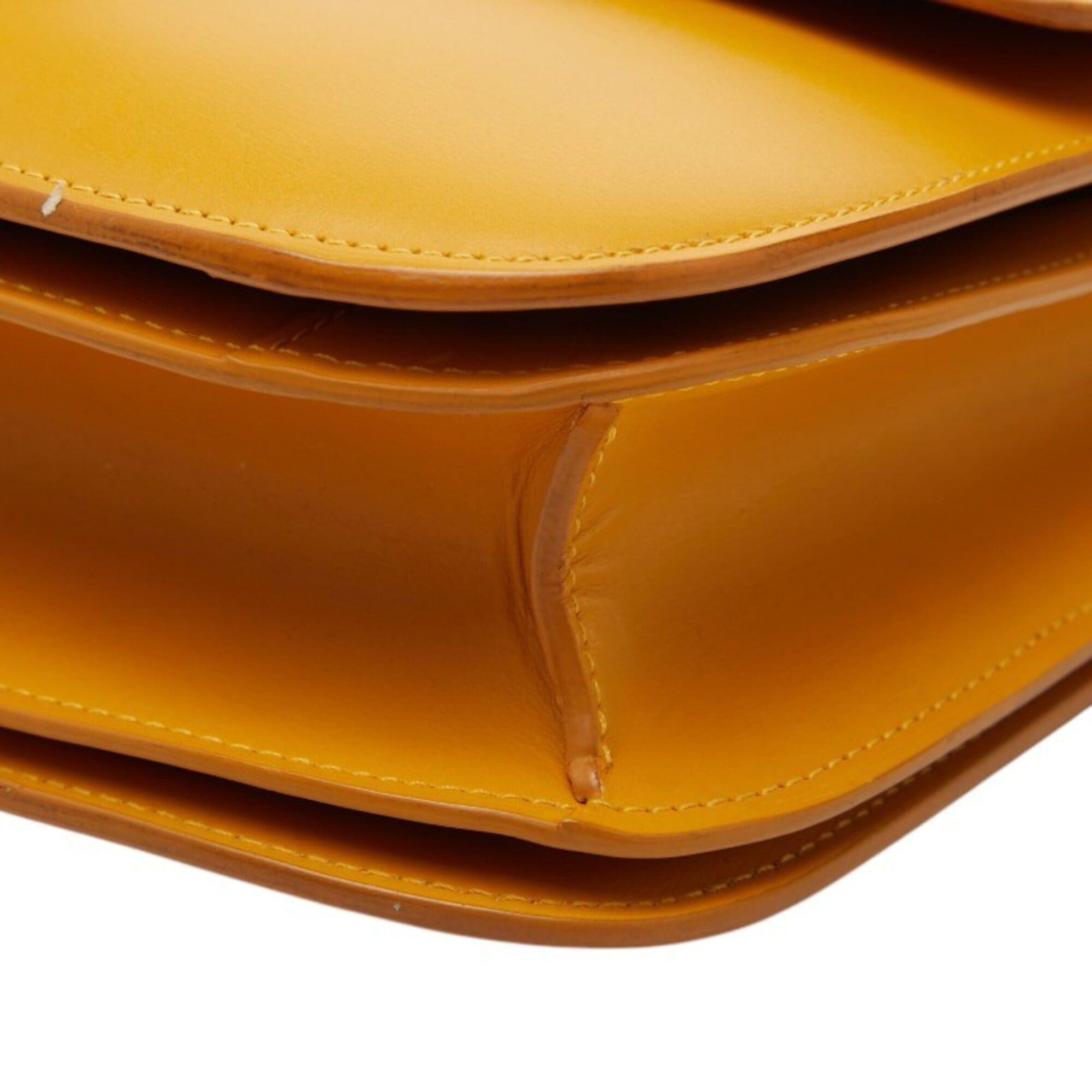 Celine Celine Classic Box Medium Shoulder Bag, Yellow Leather, Women's CELINE Size ONE SIZE - 4 Thumbnail