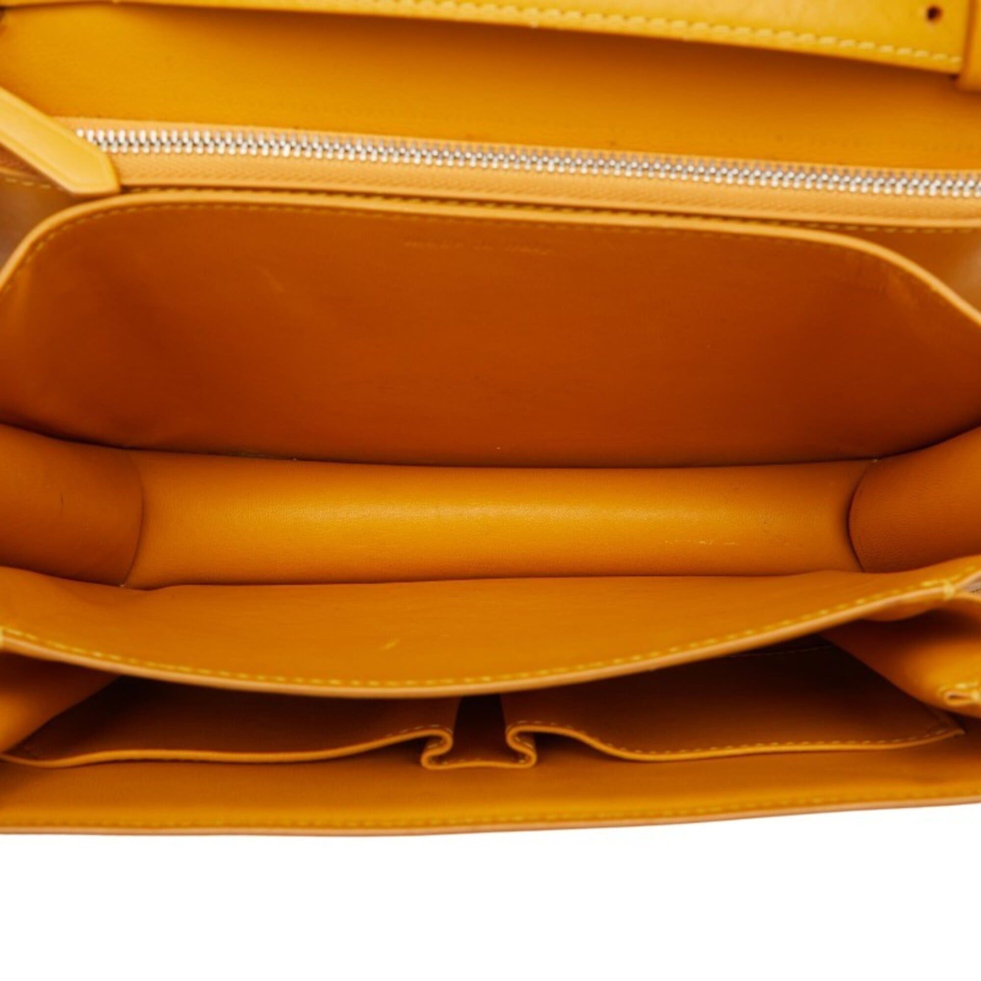 Celine Celine Classic Box Medium Shoulder Bag, Yellow Leather, Women's CELINE Size ONE SIZE - 6 Thumbnail