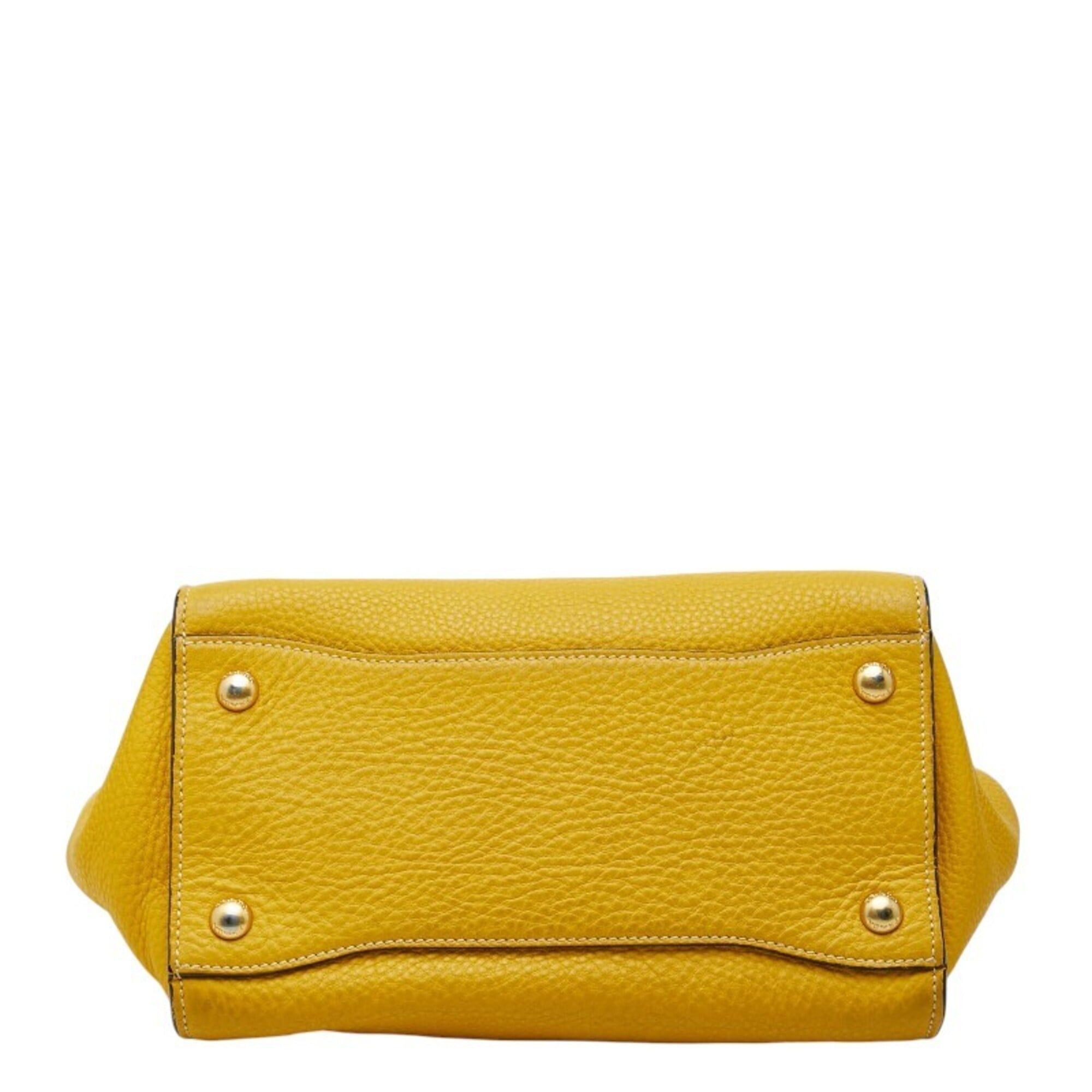 Prada Prada Soundrock Handbag/Shoulder Bag, 2-Way, Yellow Vitello Daino Leather, Women's PRADA Size ONE SIZE - 3 Thumbnail