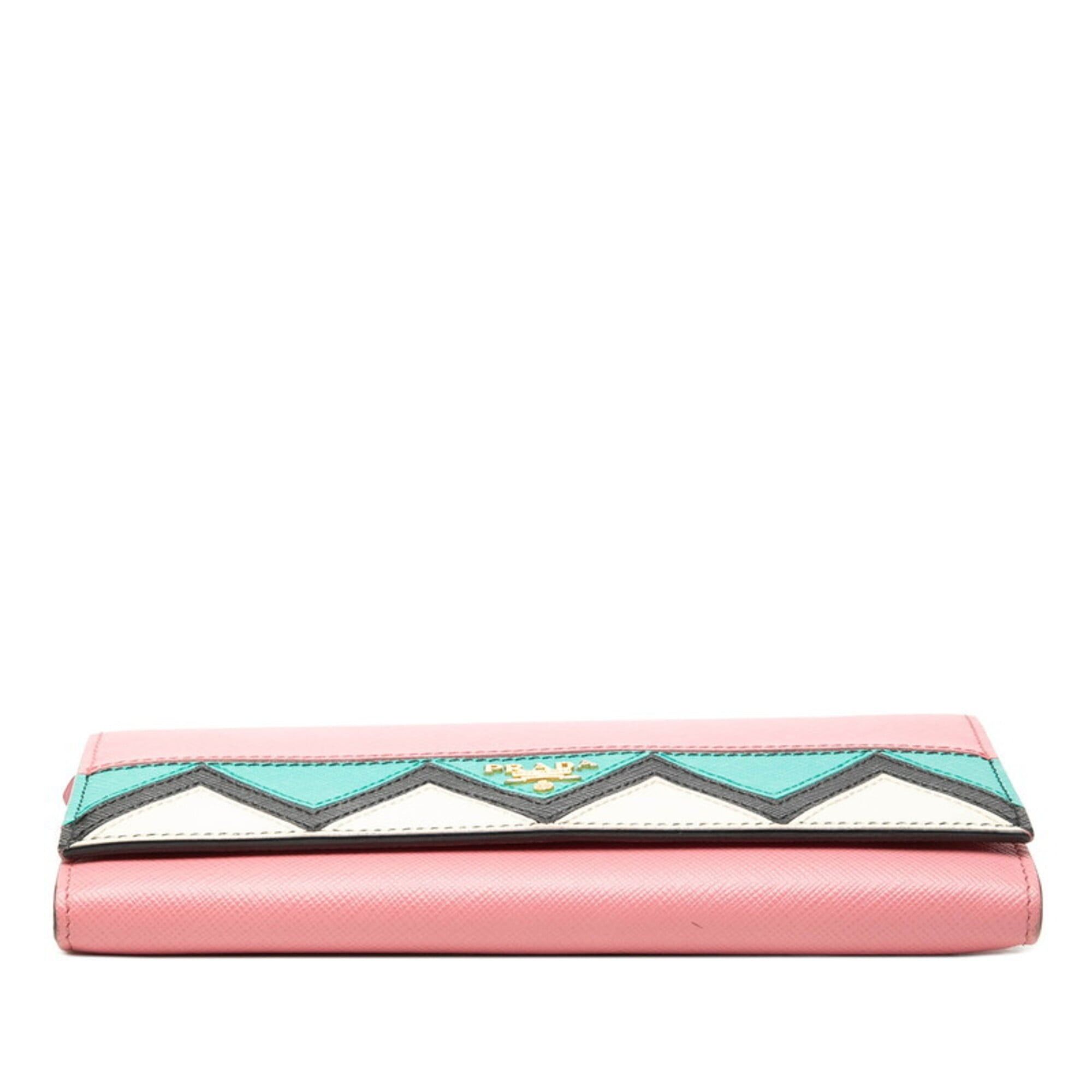Prada Prada long wallet, pink multicolor, Saffiano leather, women's. Size ONE SIZE - 3 Thumbnail