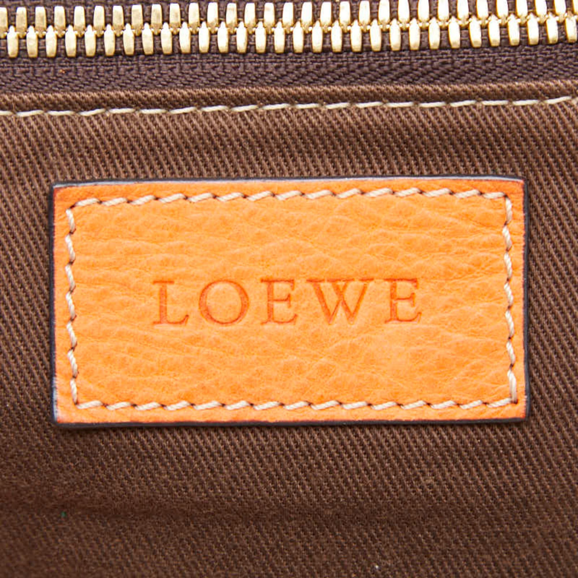Loewe Loewe Anagram Tote Bag Shoulder 340712 Beige Orange Canvas Leather Women's LOEWE Size ONE SIZE - 9 Thumbnail