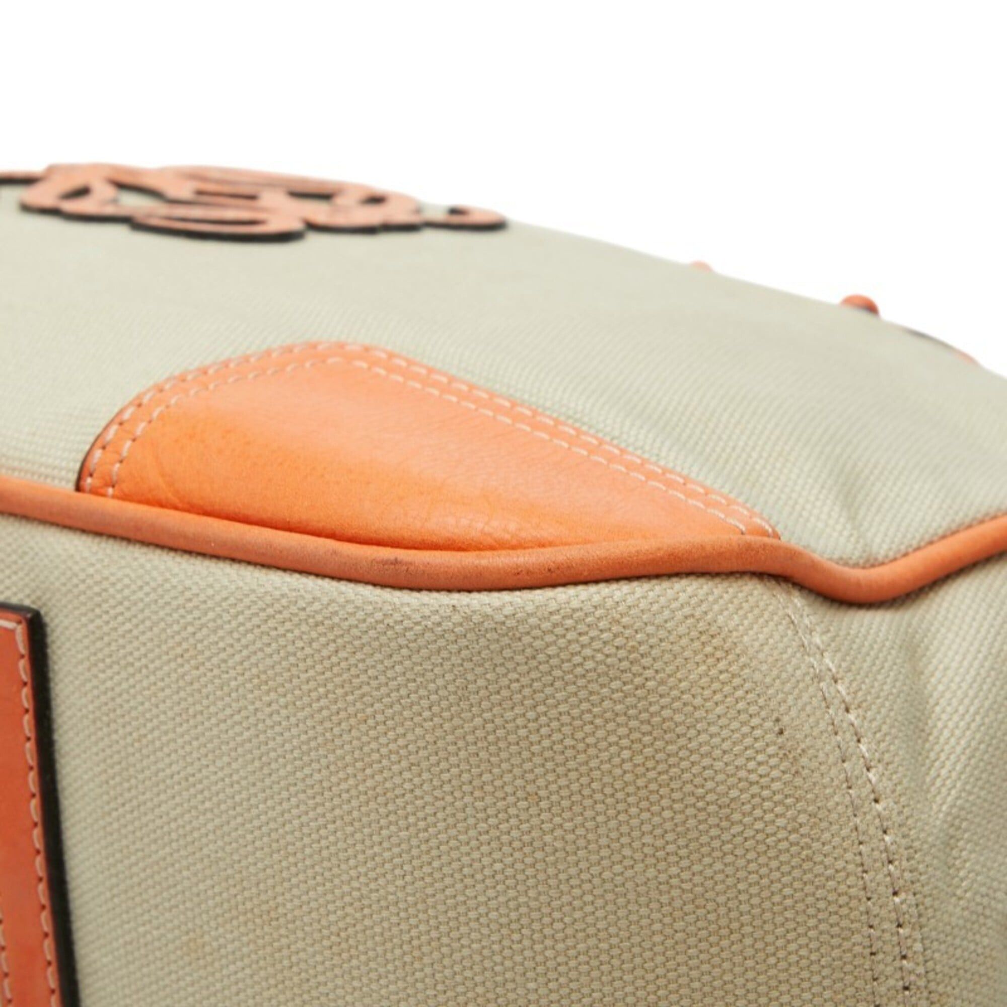 Loewe Loewe Anagram Tote Bag Shoulder 340712 Beige Orange Canvas Leather Women's LOEWE Size ONE SIZE - 4 Thumbnail