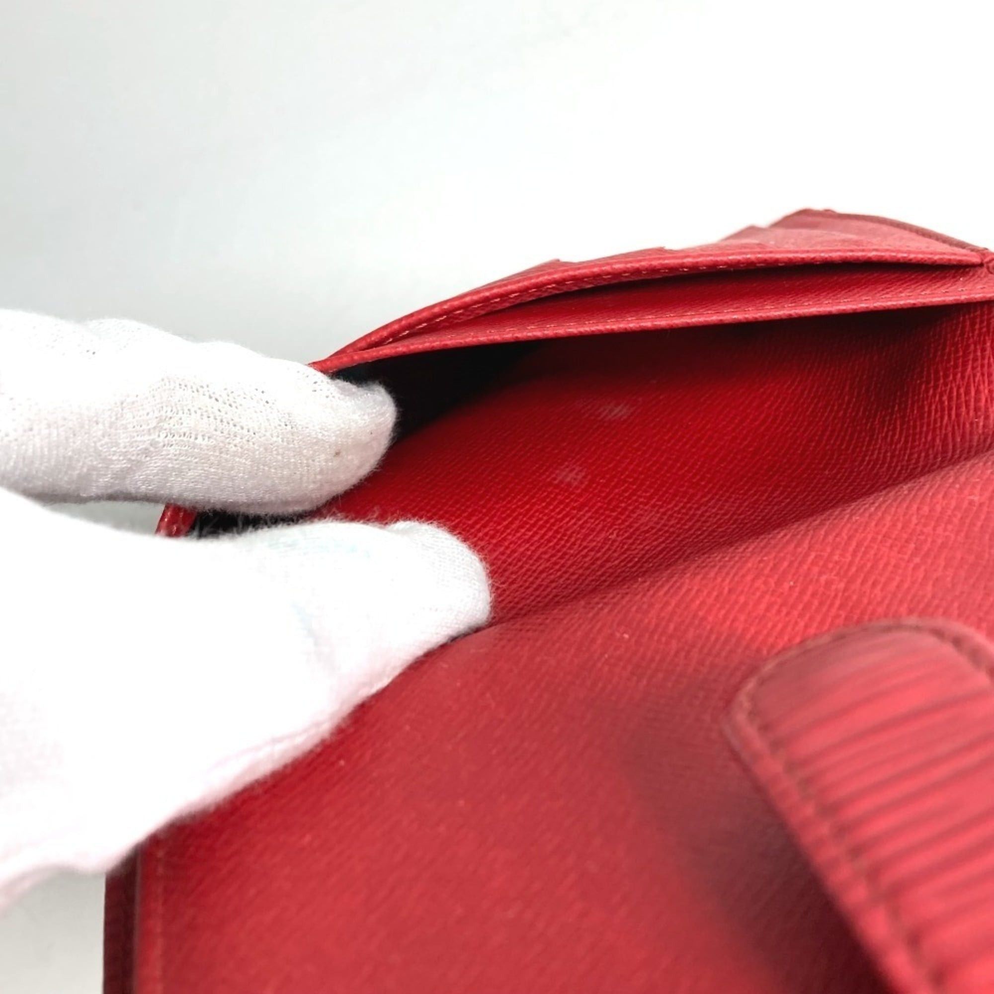 Louis Vuitton LOUIS VUITTON M6324E Epi Portemonnaie Viennois Compact Wallet, Bi-fold Wallet with Clasp Closure, Leather, Men's & Women's, Rouge Red Size ONE SIZE - 13 Thumbnail