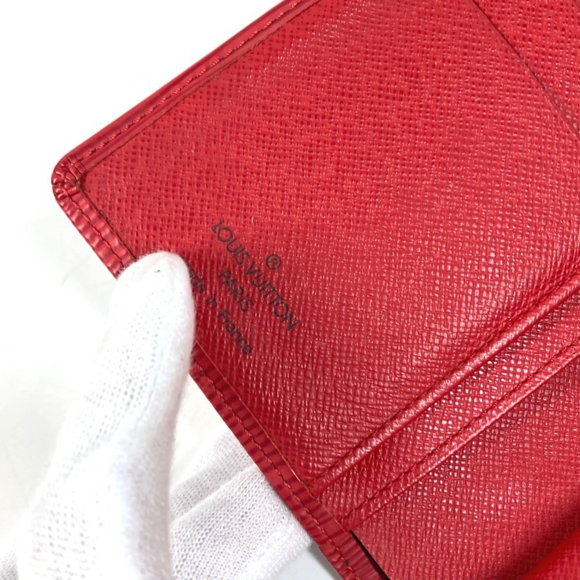 Louis Vuitton LOUIS VUITTON M6324E Epi Portemonnaie Viennois Compact Wallet, Bi-fold Wallet with Clasp Closure, Leather, Men's & Women's, Rouge Red Size ONE SIZE - 6 Thumbnail
