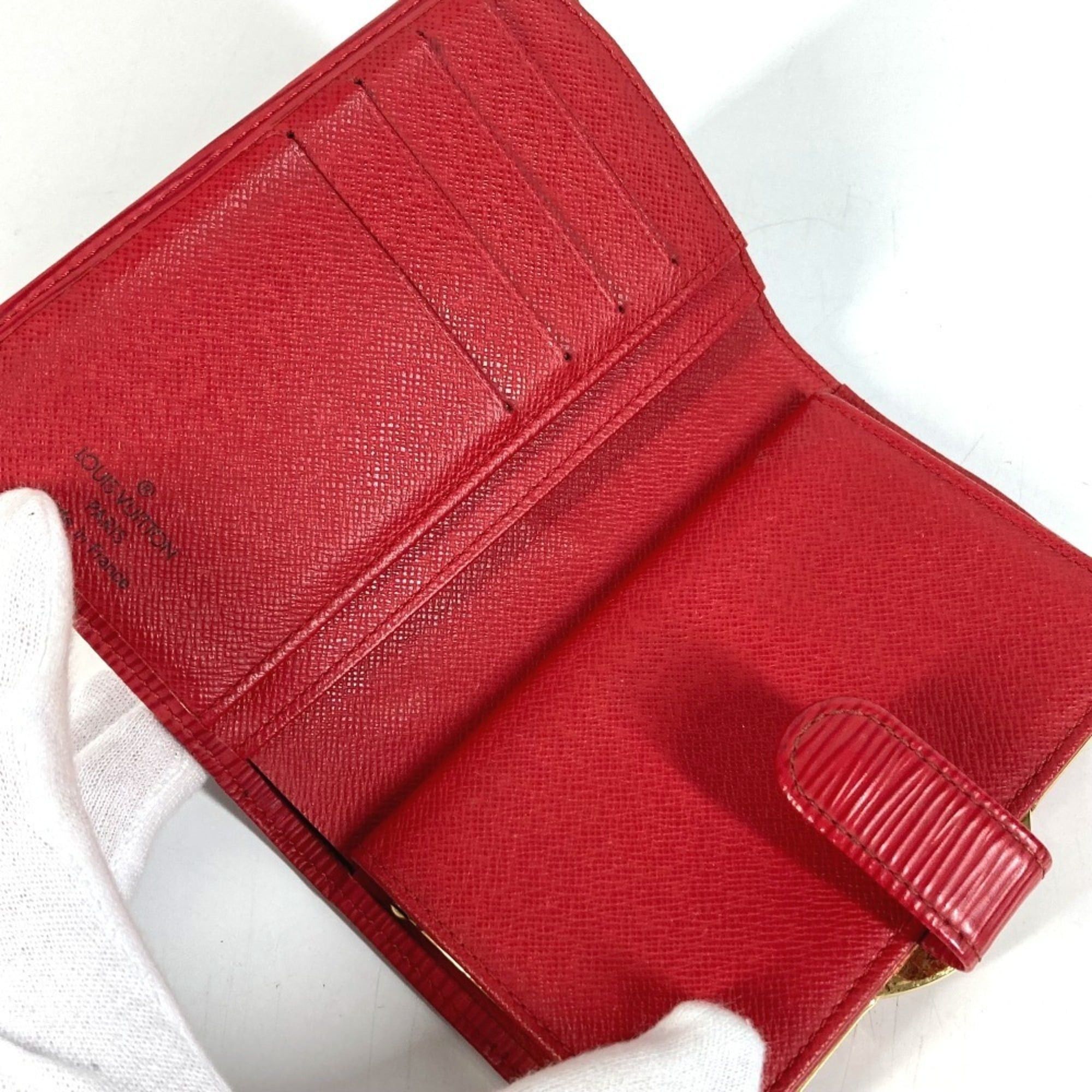 Louis Vuitton LOUIS VUITTON M6324E Epi Portemonnaie Viennois Compact Wallet, Bi-fold Wallet with Clasp Closure, Leather, Men's & Women's, Rouge Red Size ONE SIZE - 7 Thumbnail