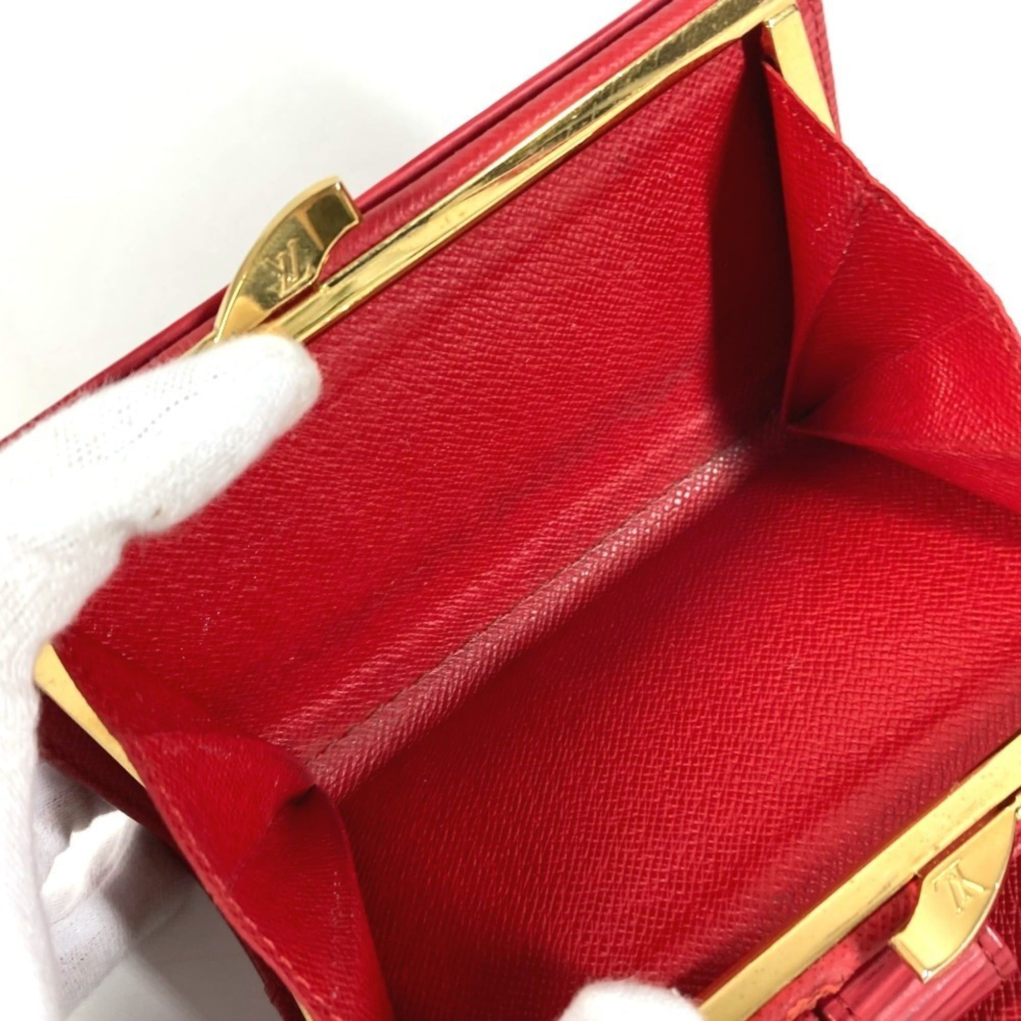 Louis Vuitton LOUIS VUITTON M6324E Epi Portemonnaie Viennois Compact Wallet, Bi-fold Wallet with Clasp Closure, Leather, Men's & Women's, Rouge Red Size ONE SIZE - 11 Thumbnail