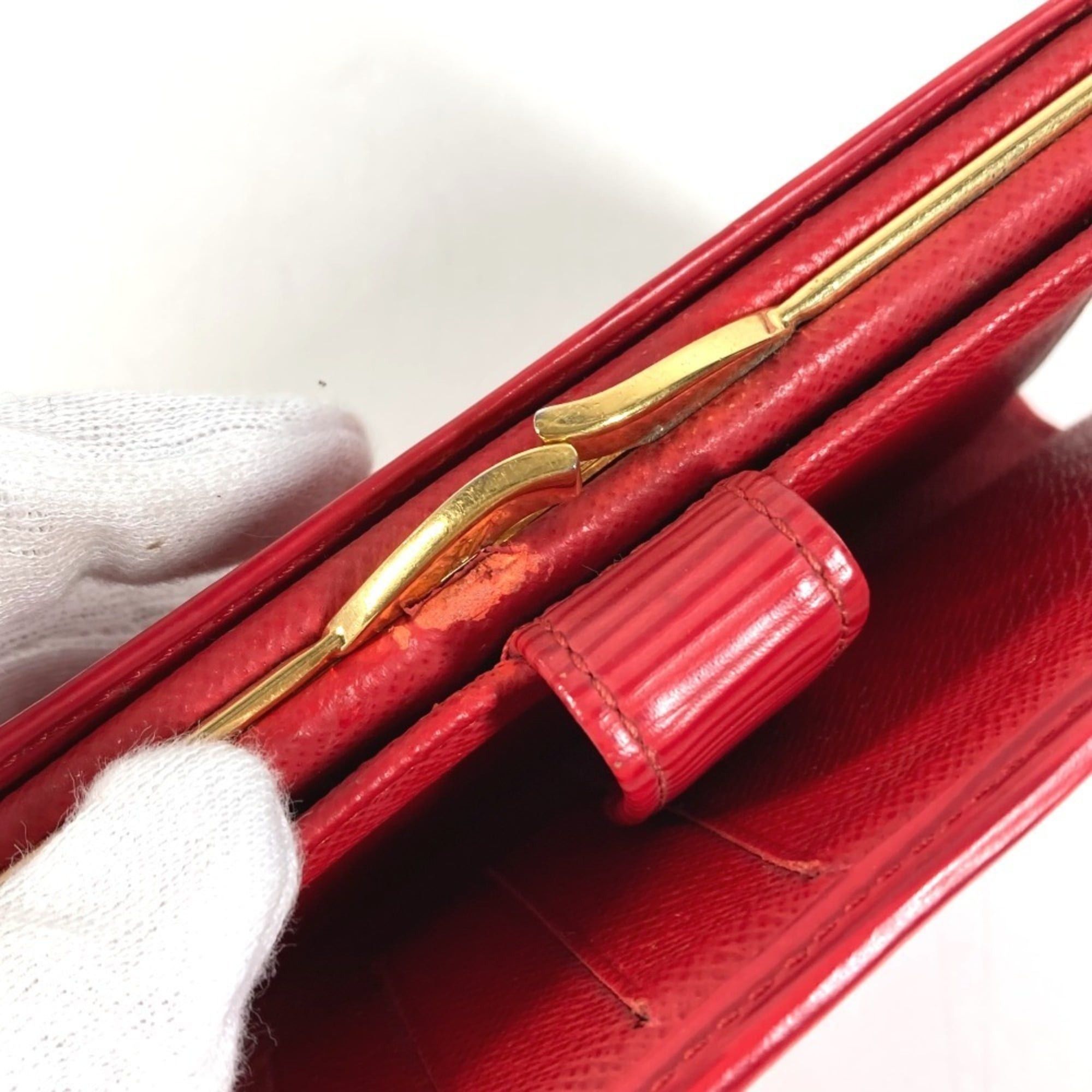 Louis Vuitton LOUIS VUITTON M6324E Epi Portemonnaie Viennois Compact Wallet, Bi-fold Wallet with Clasp Closure, Leather, Men's & Women's, Rouge Red Size ONE SIZE - 10 Thumbnail