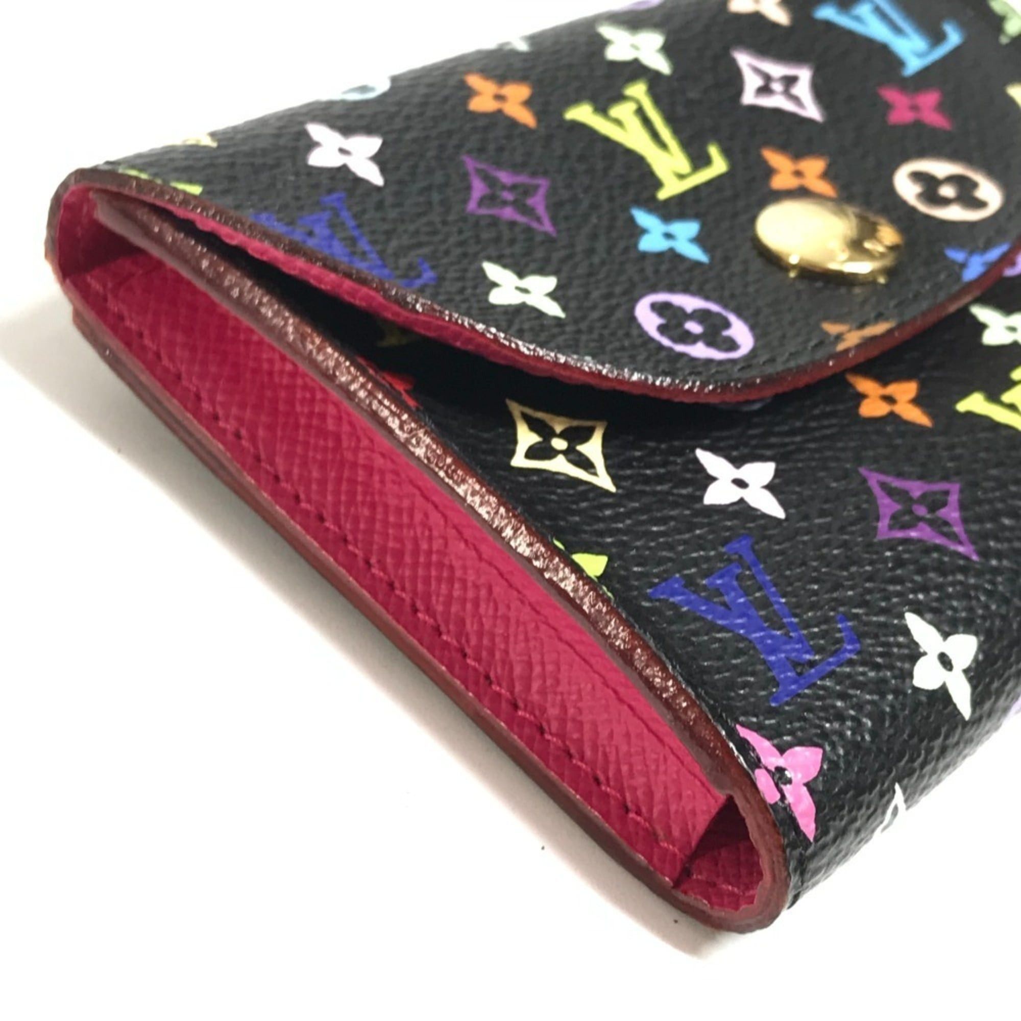 Louis Vuitton LOUIS VUITTON M66561 Monogram Multicolor Enveloppe Carte de Visite Coin Purse Wallet Case Pass Business Card Holder Holder/Card Canvas Women's Black Size ONE SIZE - 15 Thumbnail
