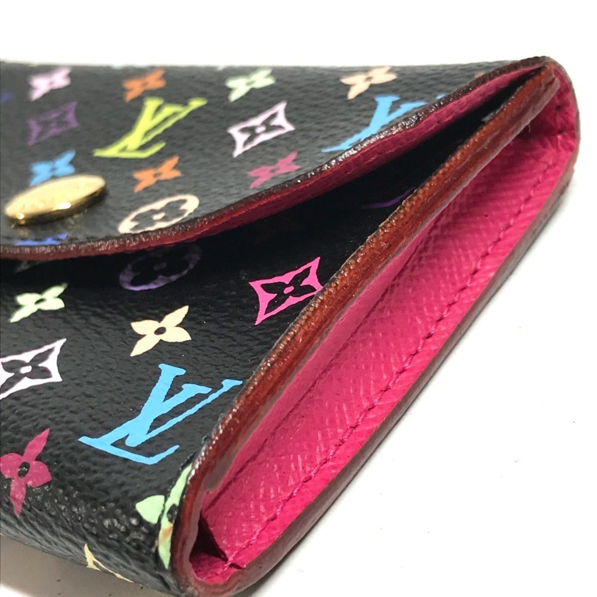 Louis Vuitton LOUIS VUITTON M66561 Monogram Multicolor Enveloppe Carte de Visite Coin Purse Wallet Case Pass Business Card Holder Holder/Card Canvas Women's Black Size ONE SIZE - 14 Thumbnail