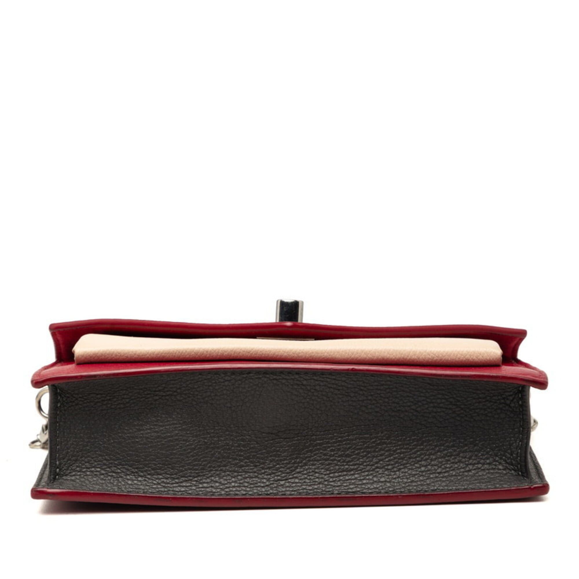 Louis Vuitton Louis Vuitton Pochette Lockme Chain Crossbody Shoulder Bag M63470 Wine Red Beige Leather Women's LOUIS VUITTON Size ONE SIZE - 3 Thumbnail