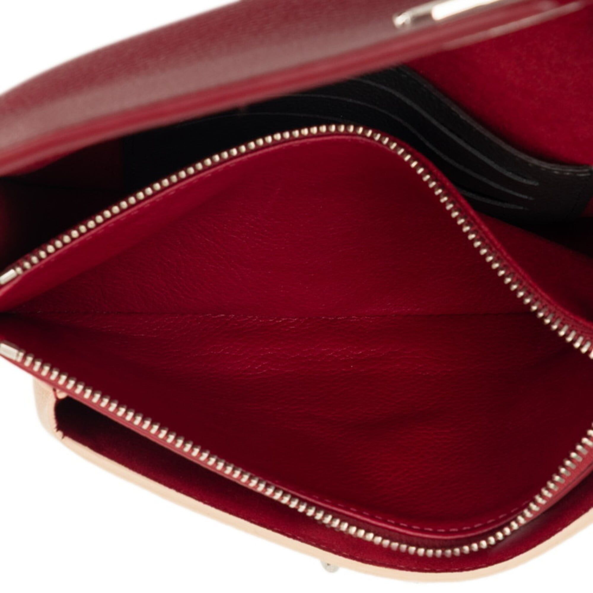 Louis Vuitton Louis Vuitton Pochette Lockme Chain Crossbody Shoulder Bag M63470 Wine Red Beige Leather Women's LOUIS VUITTON Size ONE SIZE - 4 Thumbnail