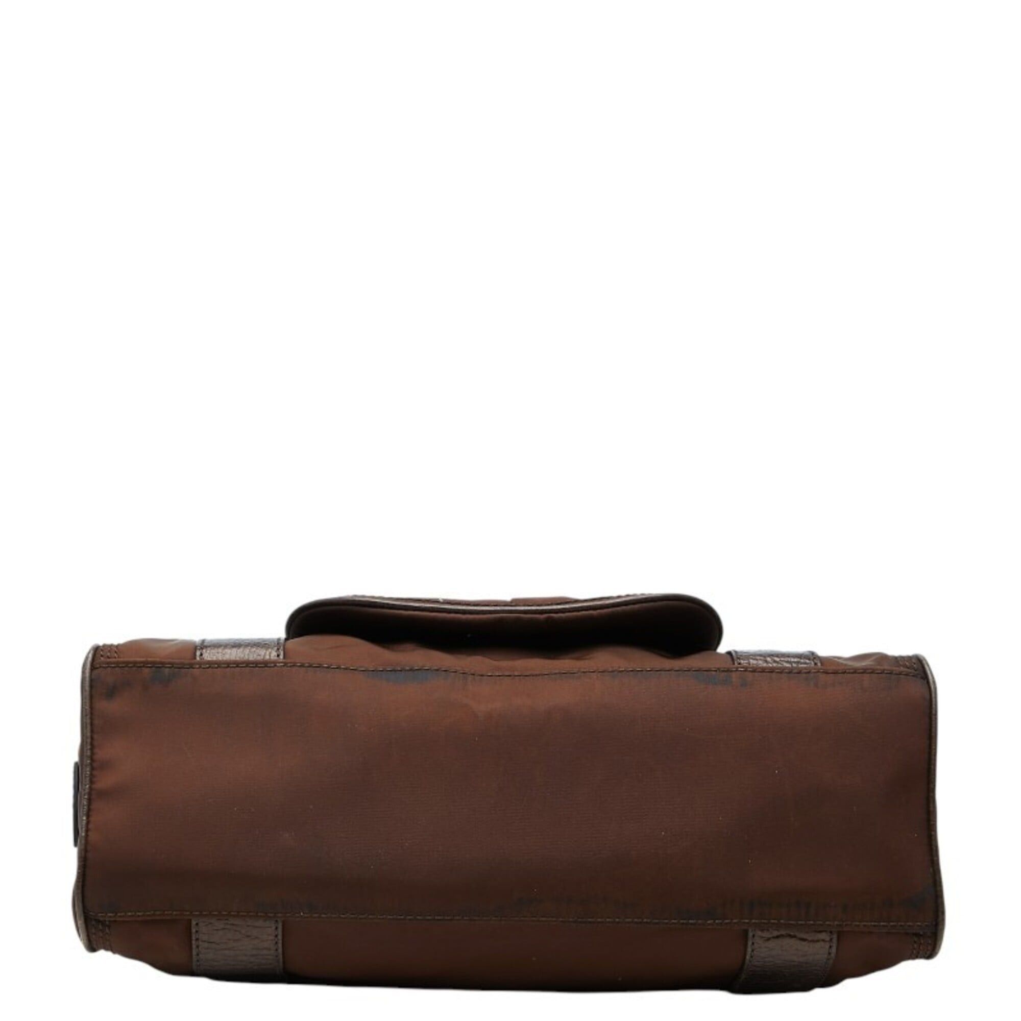 Celine Celine Anagram Handbag, Brown Nylon Leather, Women's CELINE Size ONE SIZE - 3 Thumbnail
