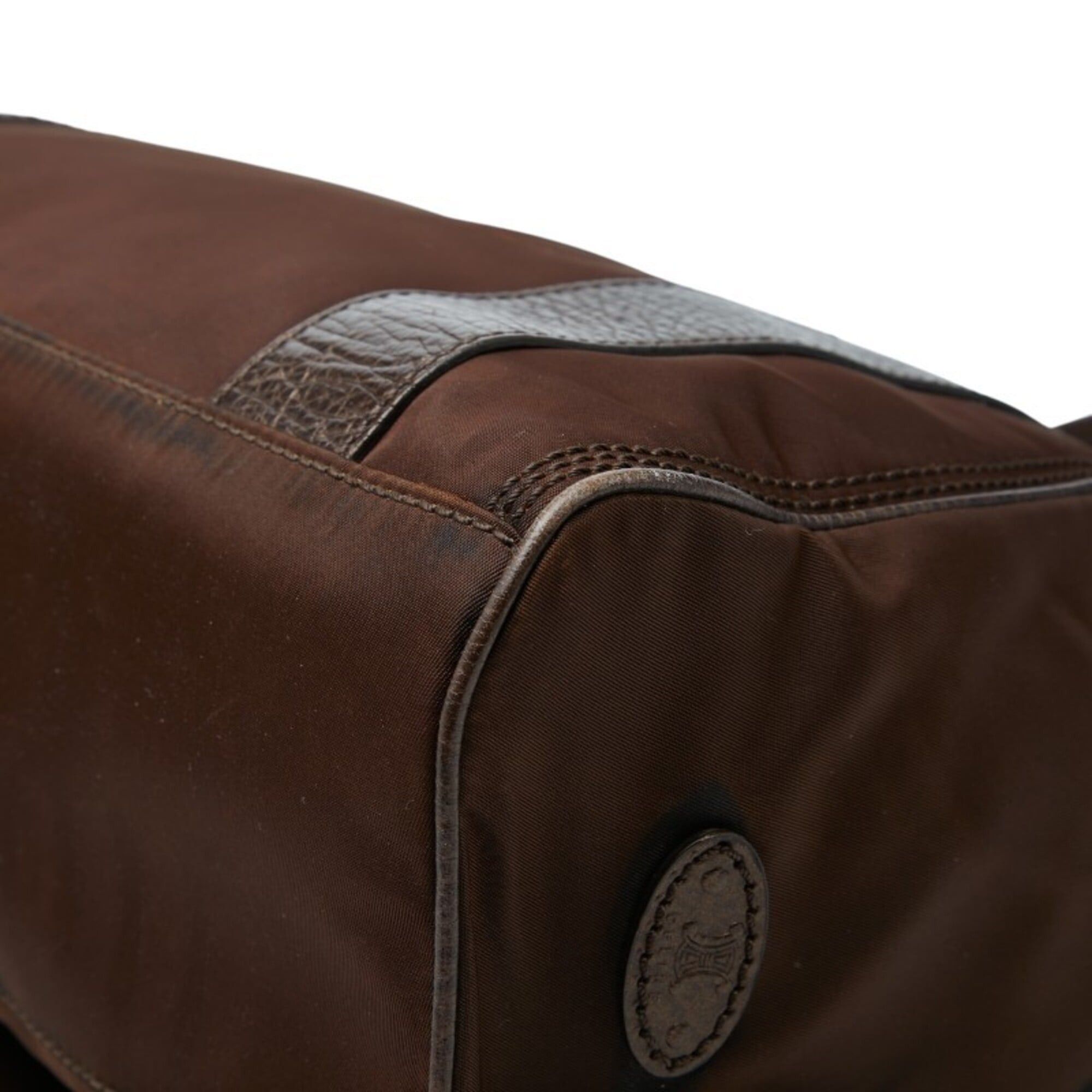 Celine Celine Anagram Handbag, Brown Nylon Leather, Women's CELINE Size ONE SIZE - 6 Thumbnail