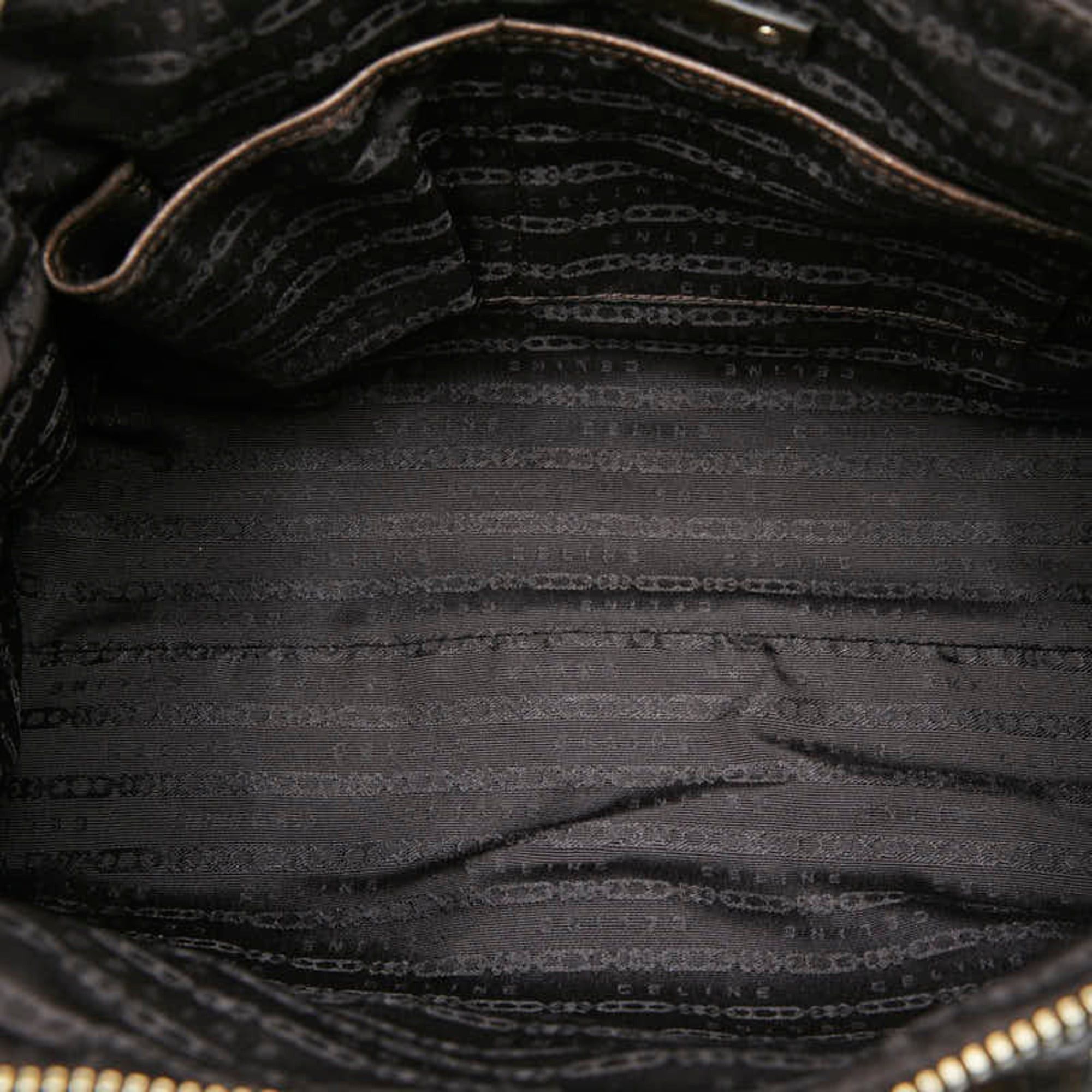 Celine Celine Anagram Handbag, Brown Nylon Leather, Women's CELINE Size ONE SIZE - 9 Thumbnail