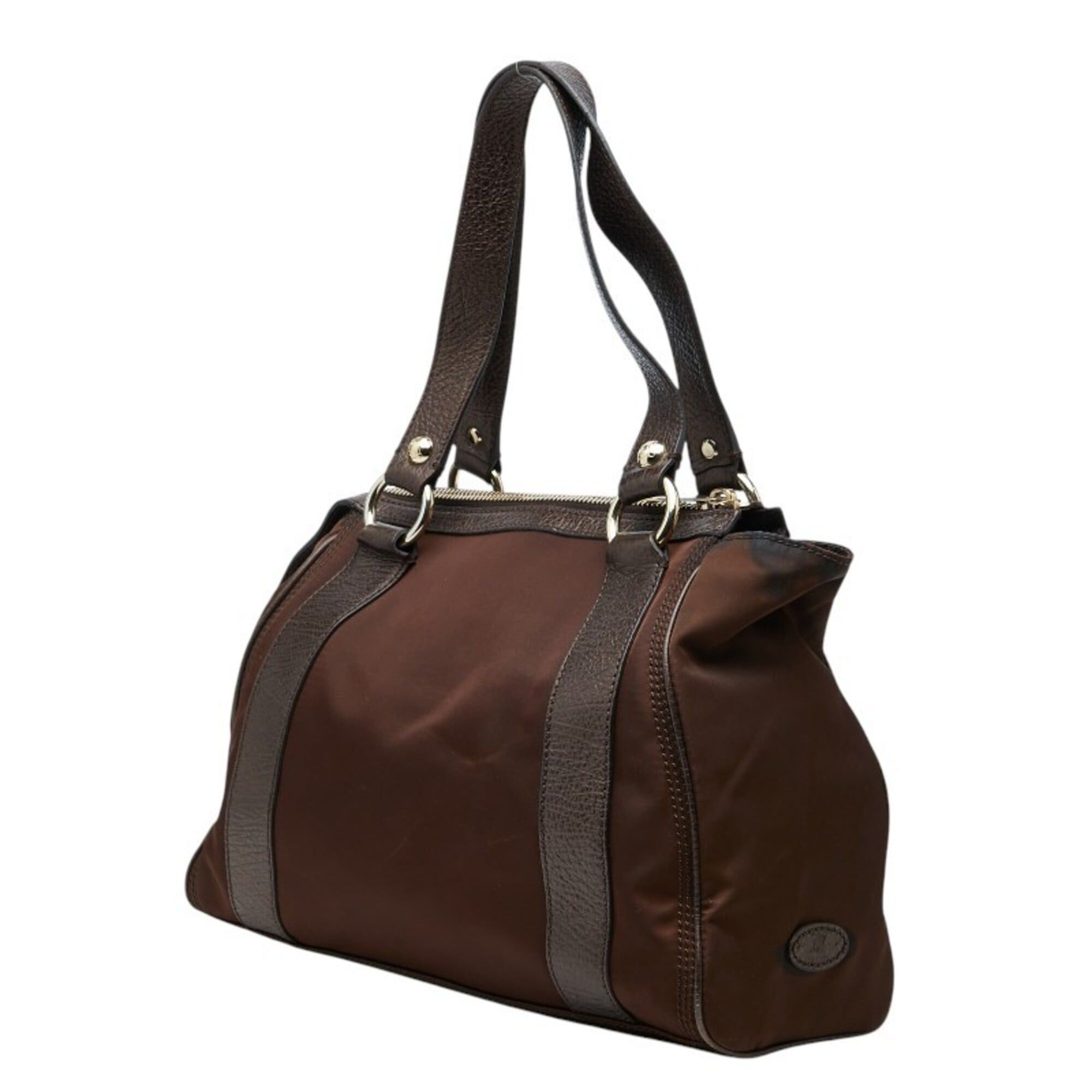 Celine Celine Anagram Handbag, Brown Nylon Leather, Women's CELINE Size ONE SIZE - 2 Thumbnail