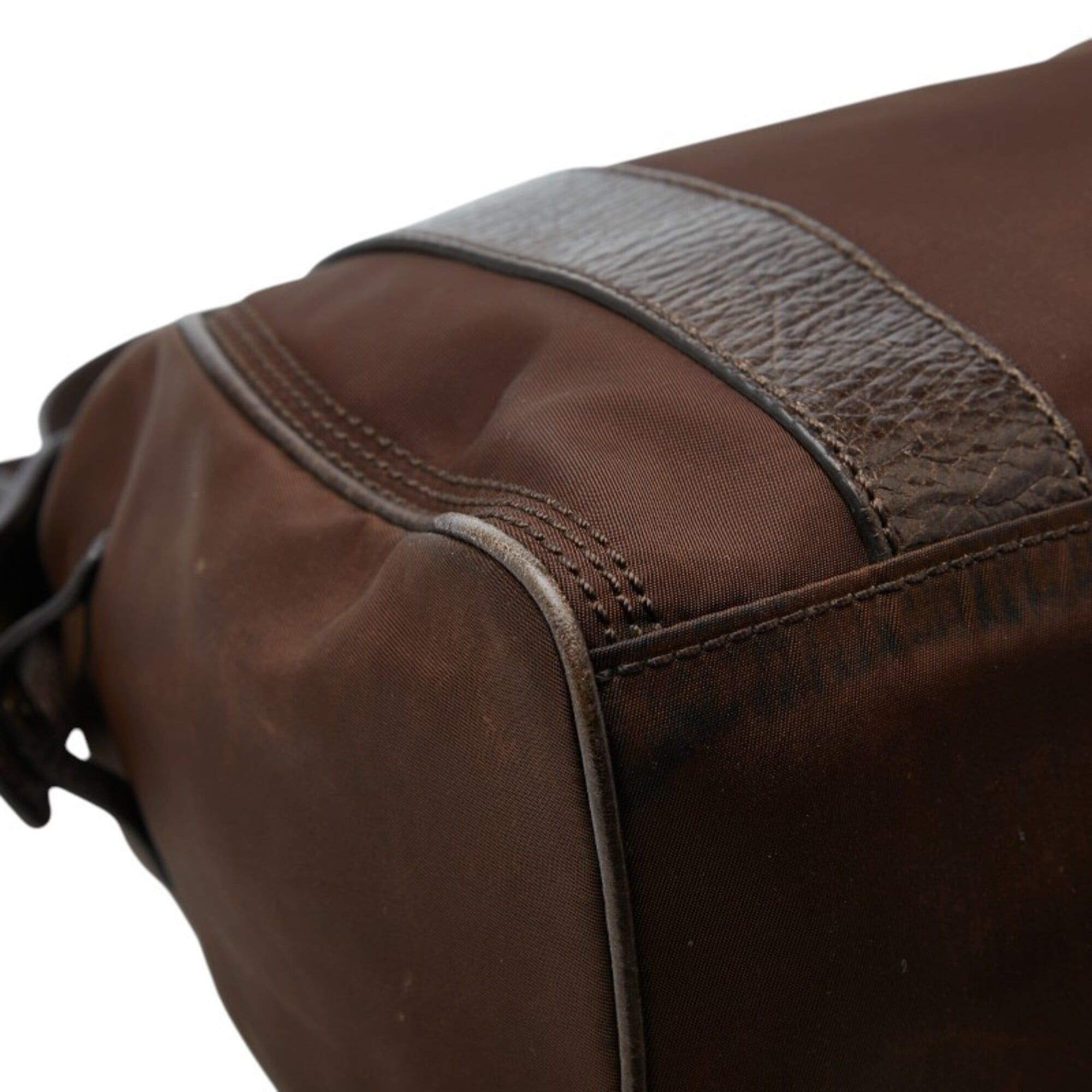 Celine Celine Anagram Handbag, Brown Nylon Leather, Women's CELINE Size ONE SIZE - 7 Thumbnail