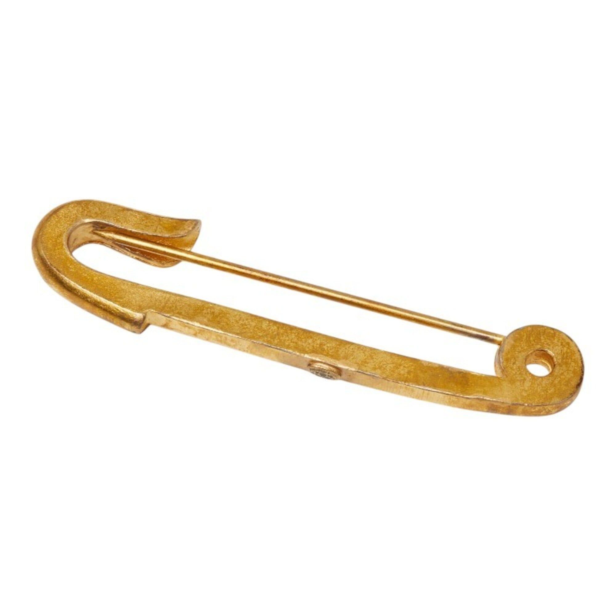 Chanel Chanel Safety Pin Logo Brooch, 01A Engraving, Gold Plated, Women's CHANEL Size ONE SIZE - 2 Thumbnail