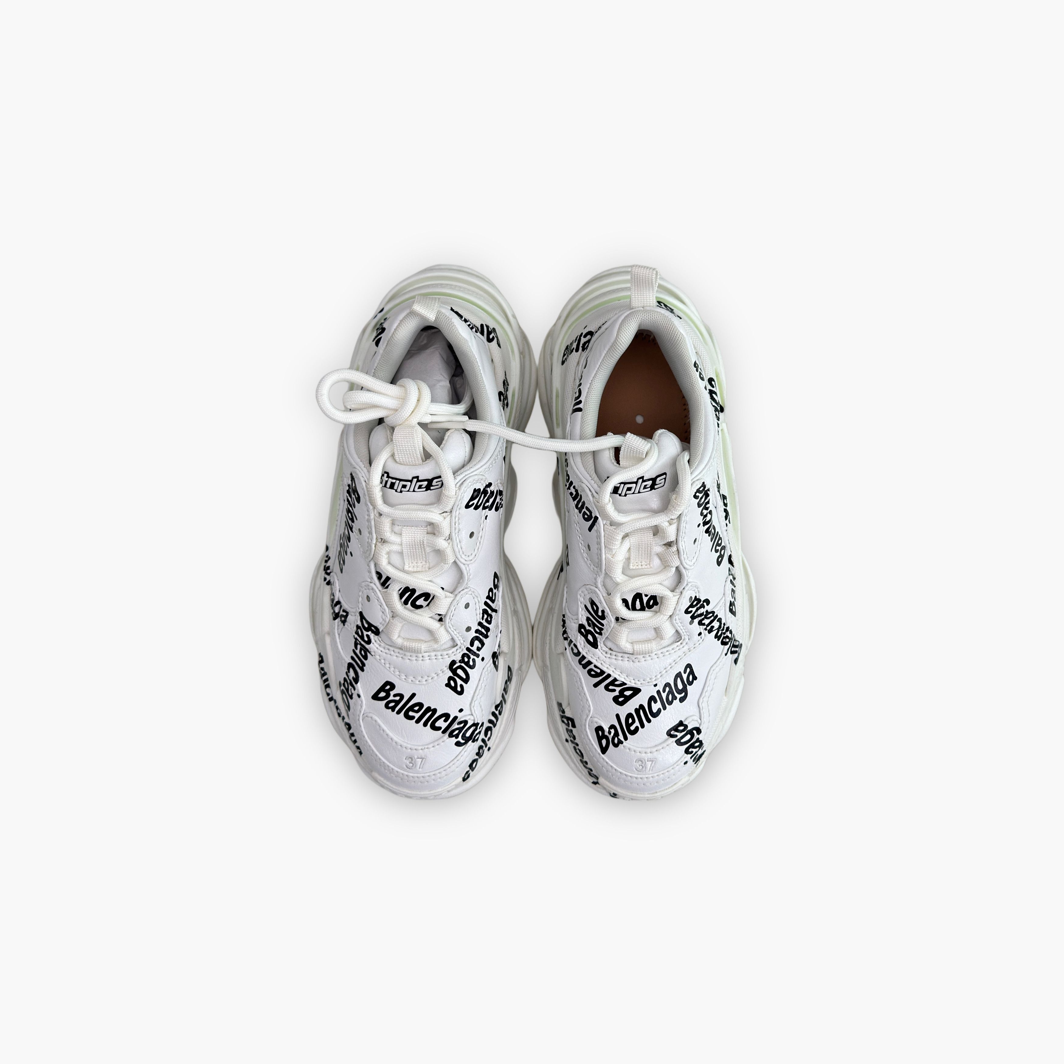 Balenciaga Balenciaga Logo Print Triple S Sneakers Size 37 Size US 7 / IT 37 - 9 Thumbnail