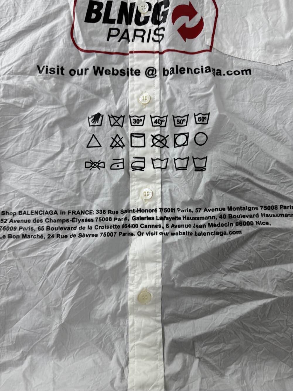 Balenciaga Balenciaga Donate Logo Graphic Button Up Shirt Size XS Size US XS / EU 42 / 0 - 19 Thumbnail