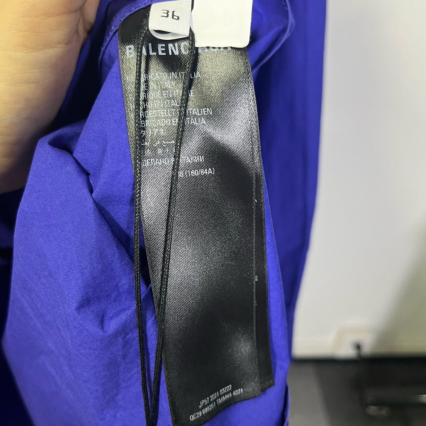 Balenciaga Balenciaga Logo Embroidered Blue Shirt Size 36 Size XS / US 0-2 / IT 36-38 - 4 Thumbnail