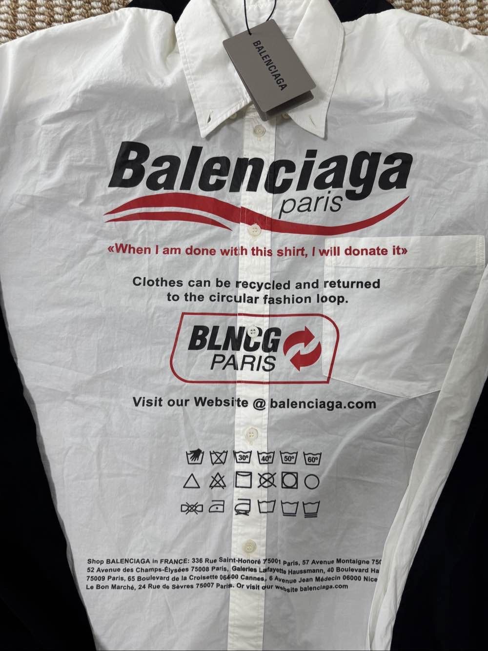 Balenciaga Balenciaga Logo Poplin Shirt Size M Size US M / EU 48-50 / 2 - 11 Thumbnail