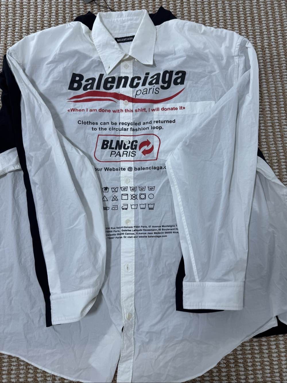 Balenciaga Balenciaga Logo Poplin Shirt Size M Size US M / EU 48-50 / 2 - 7 Thumbnail