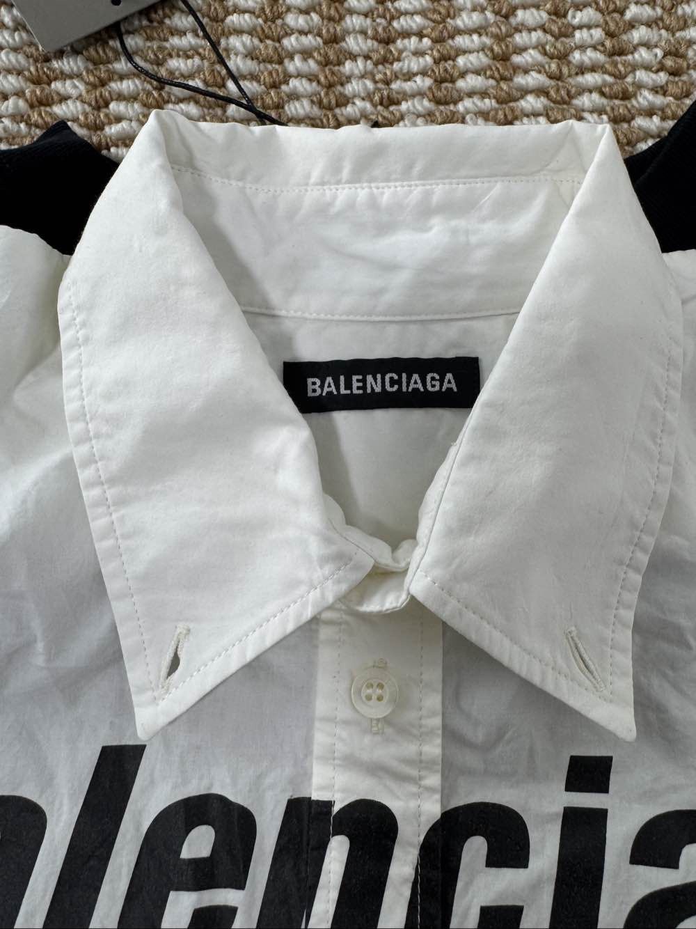 Balenciaga Balenciaga Logo Poplin Shirt Size M Size US M / EU 48-50 / 2 - 9 Thumbnail