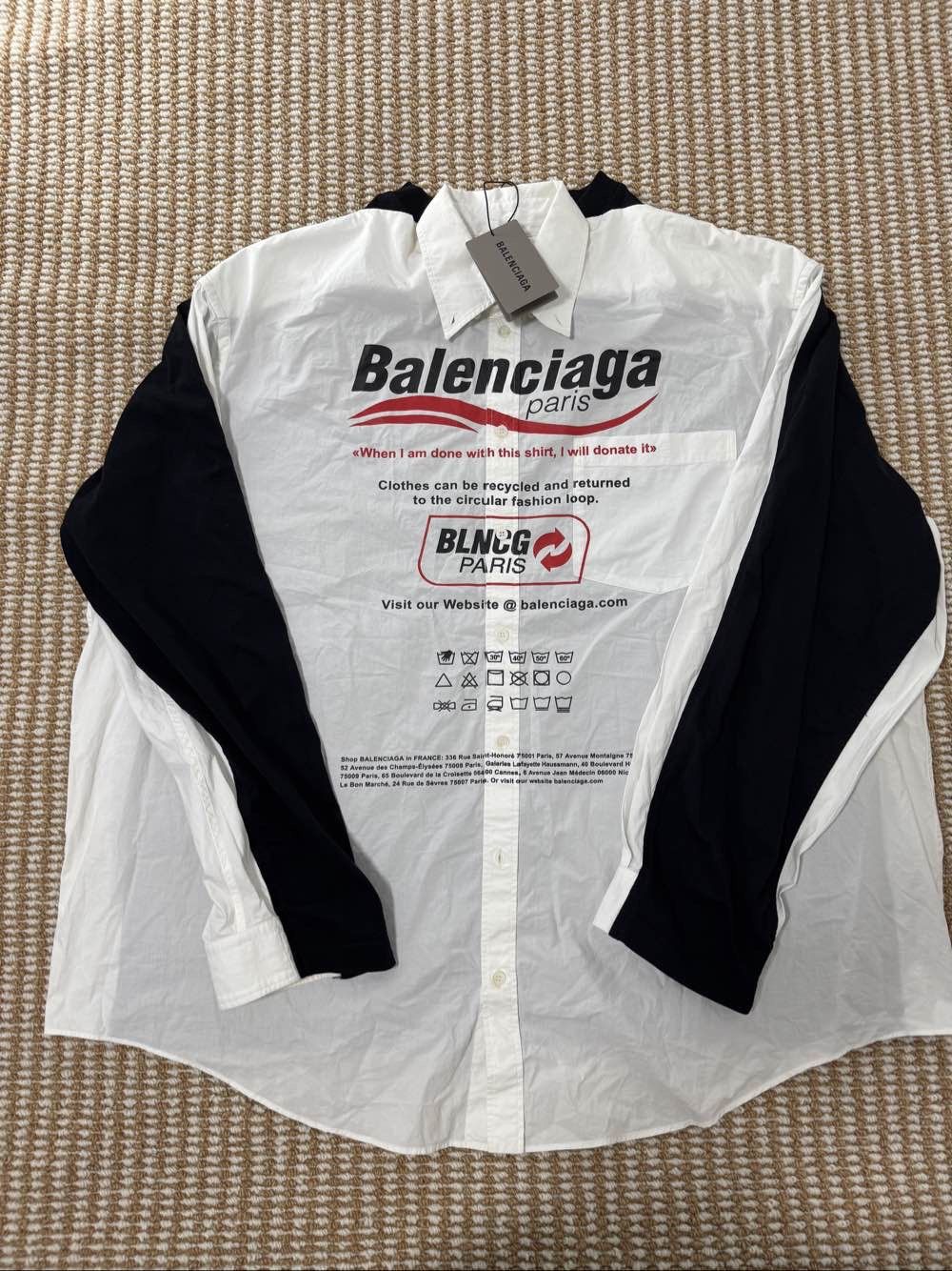 Balenciaga Balenciaga Logo Poplin Shirt Size M Size US M / EU 48-50 / 2 - 6 Thumbnail