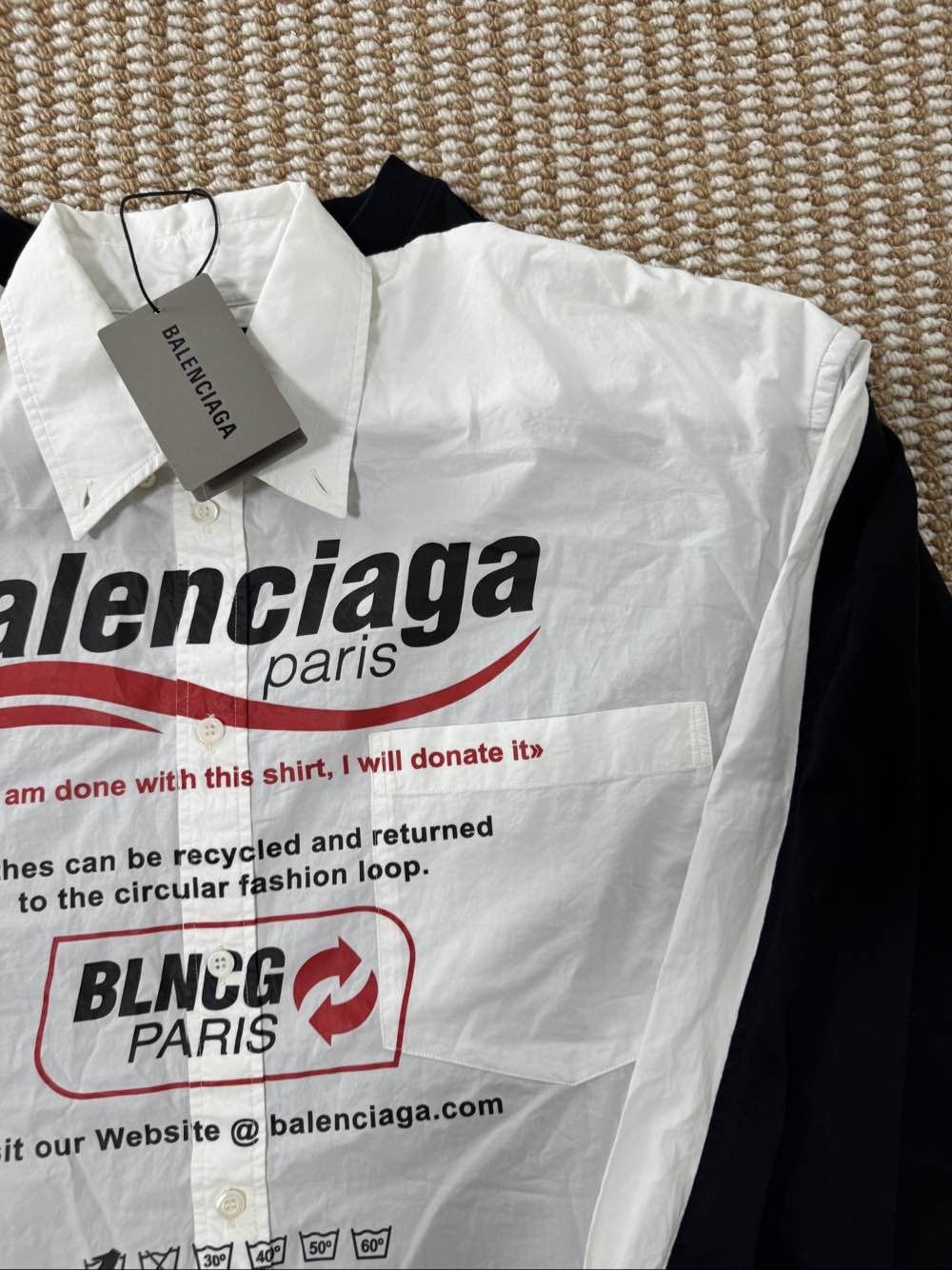Balenciaga Balenciaga Logo Poplin Shirt Size M Size US M / EU 48-50 / 2 - 5 Thumbnail