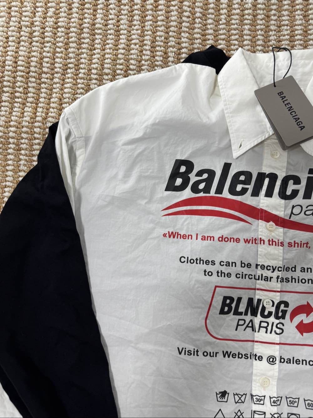 Balenciaga Balenciaga Logo Poplin Shirt Size M Size US M / EU 48-50 / 2 - 13 Thumbnail