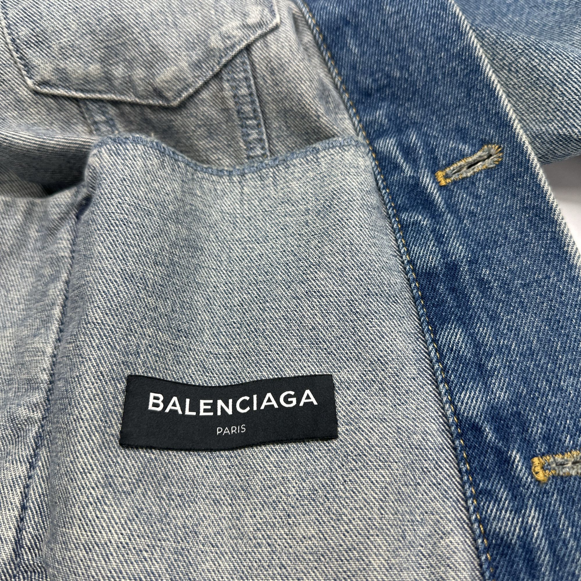 Balenciaga Balenciaga Logo Denim Jacket Size 52 Size US L / EU 52-54 / 3 - 3 Thumbnail