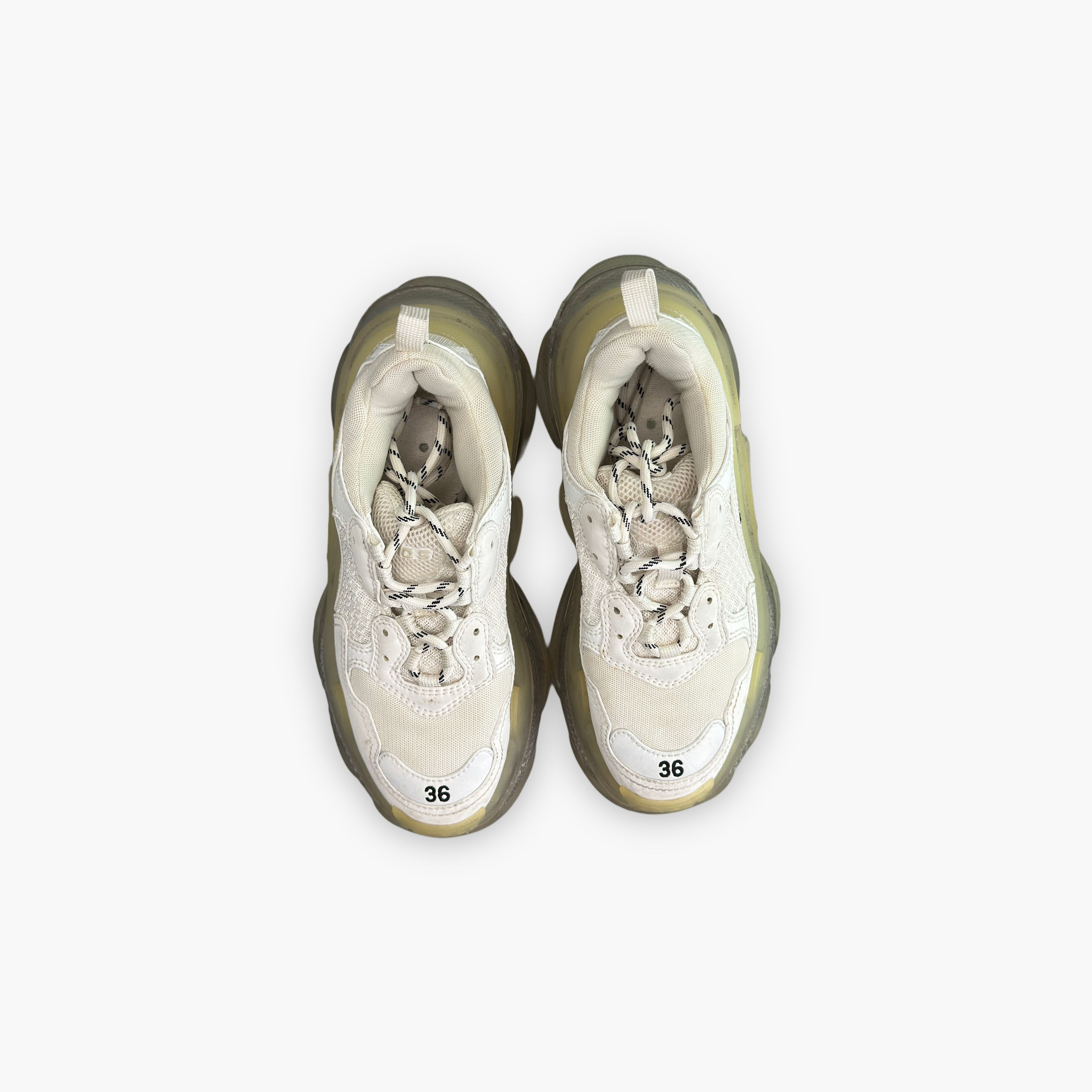 Balenciaga Balenciaga Triple S White Sneakers Size 36 Size US 6 / IT 36 - 9 Thumbnail