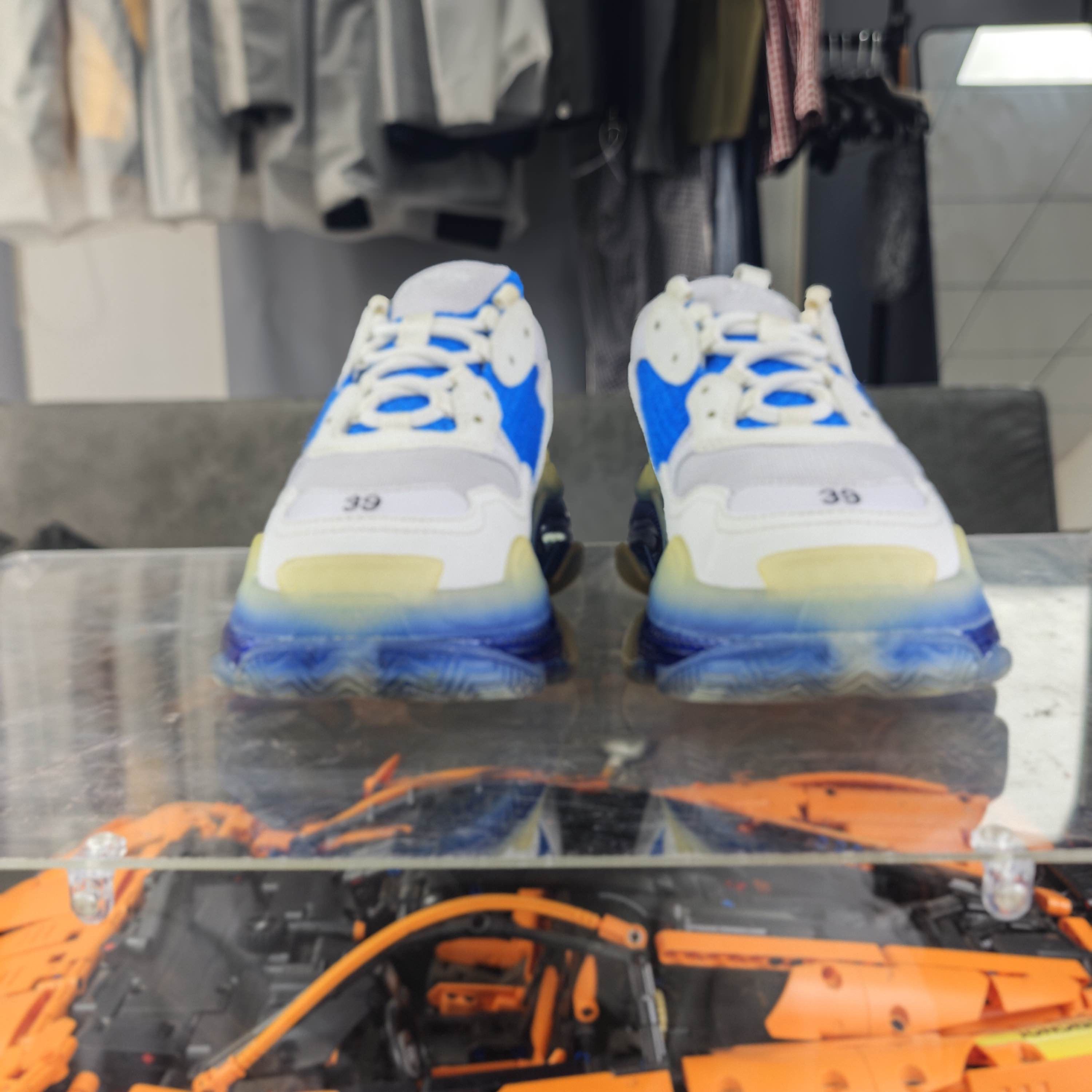 Balenciaga Balenciaga Triple S White Blue Sneakers Size 6 Size US 6 / EU 39 - 2 Thumbnail