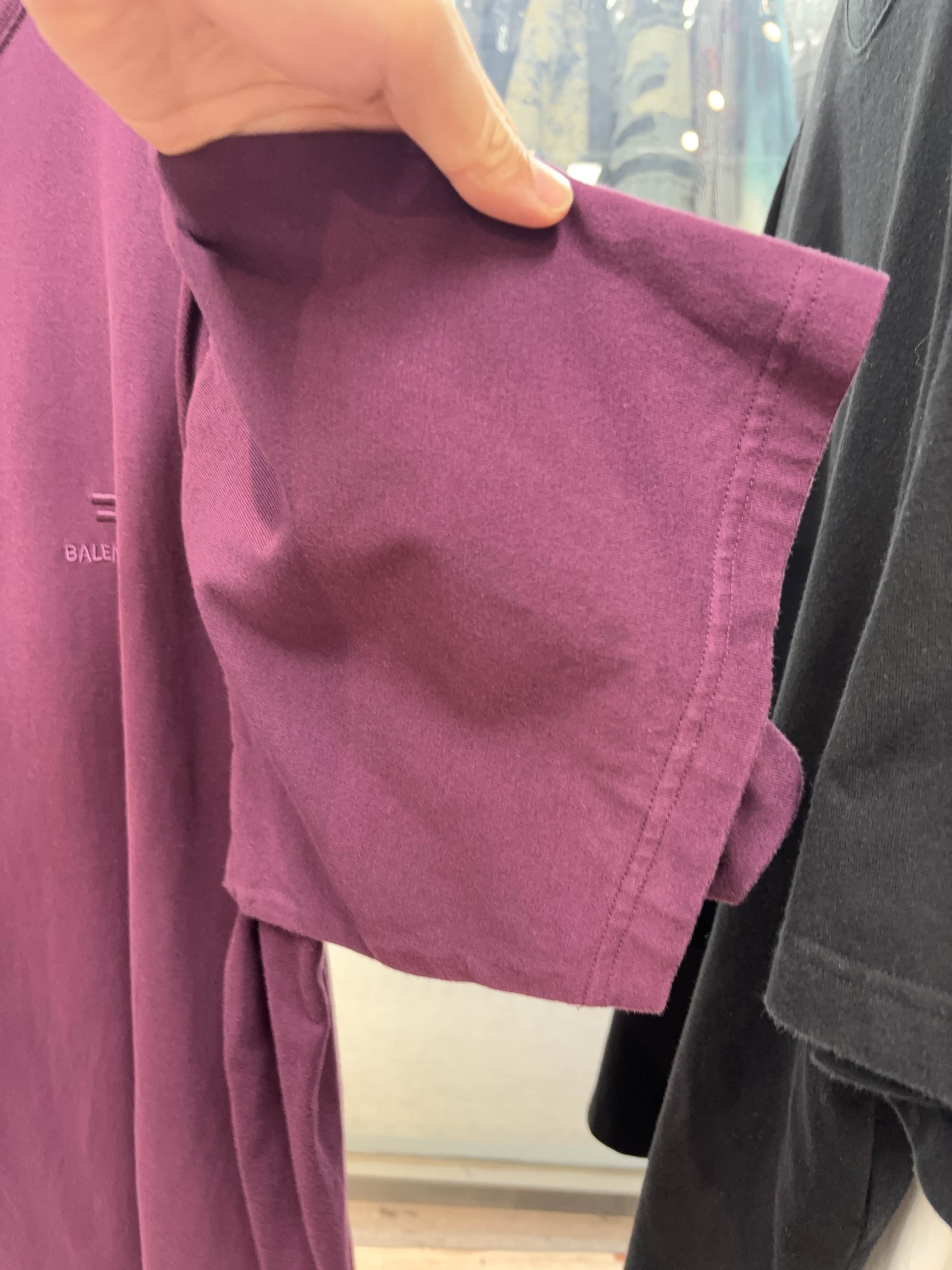Balenciaga Balenciaga Purple Logo Embroidery T-Shirt Size S Size US S / EU 44-46 / 1 - 9 Thumbnail
