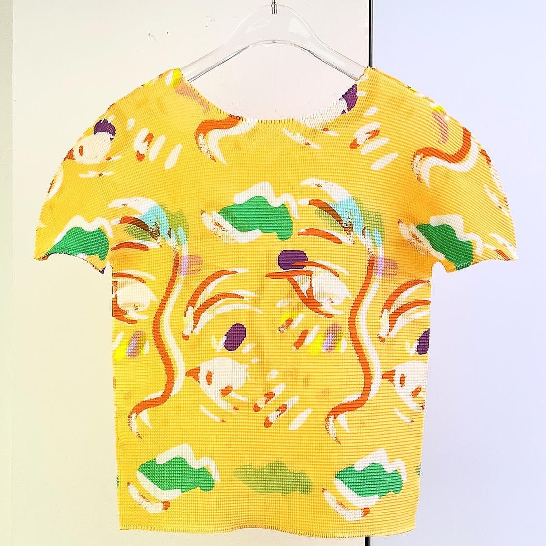 Issey Miyake Issey Miyake me Abstract Print Pleated T-Shirt Size ONE SIZE - 2 Thumbnail
