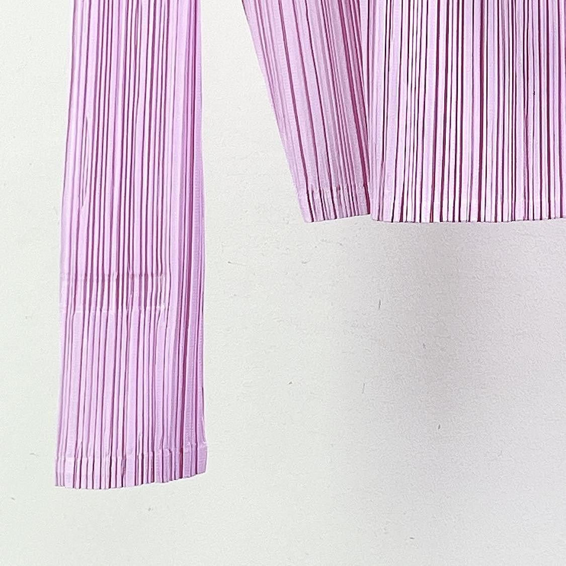 Pleats Please Issey Miyake PLEATS PLEASE ISSEY MIYAKE Pink Pleated Long Sleeve Top Size Size XL / US 12-14 / IT 48-50 - 5 Thumbnail