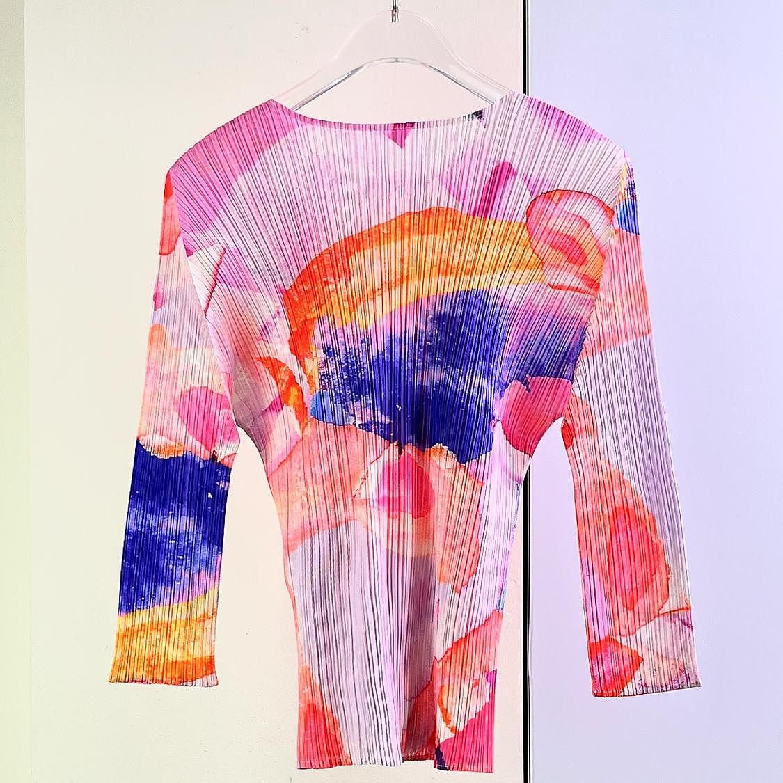 Pleats Please Issey Miyake Pleats Please Issey Miyake Printed Long Sleeve Top M Size M / US 6-8 / IT 42-44 - 2 Thumbnail