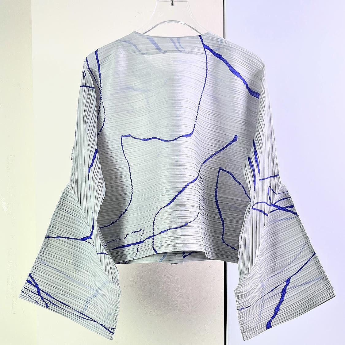 Issey Miyake Issey Miyake Blue Line Pleated Blouse Size 2 Size M / US 6-8 / IT 42-44 - 2 Thumbnail